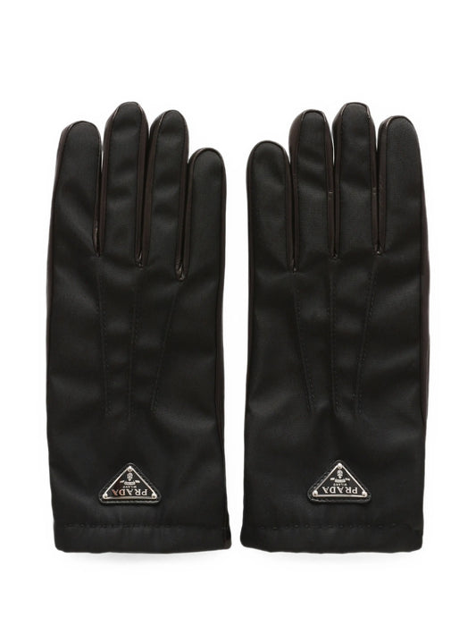logo-plaque panelled gloves