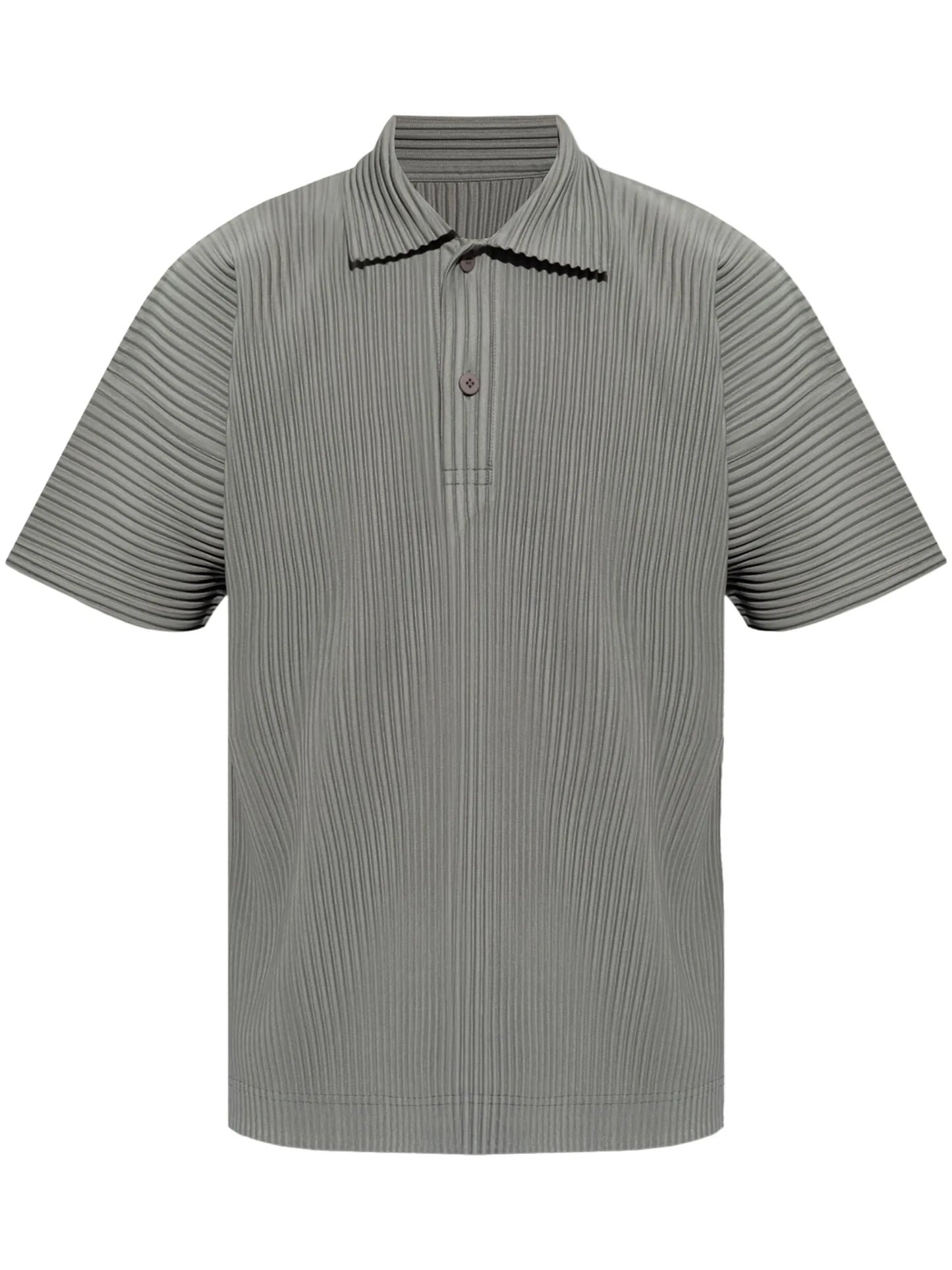 short-sleeve plissé polo shirt