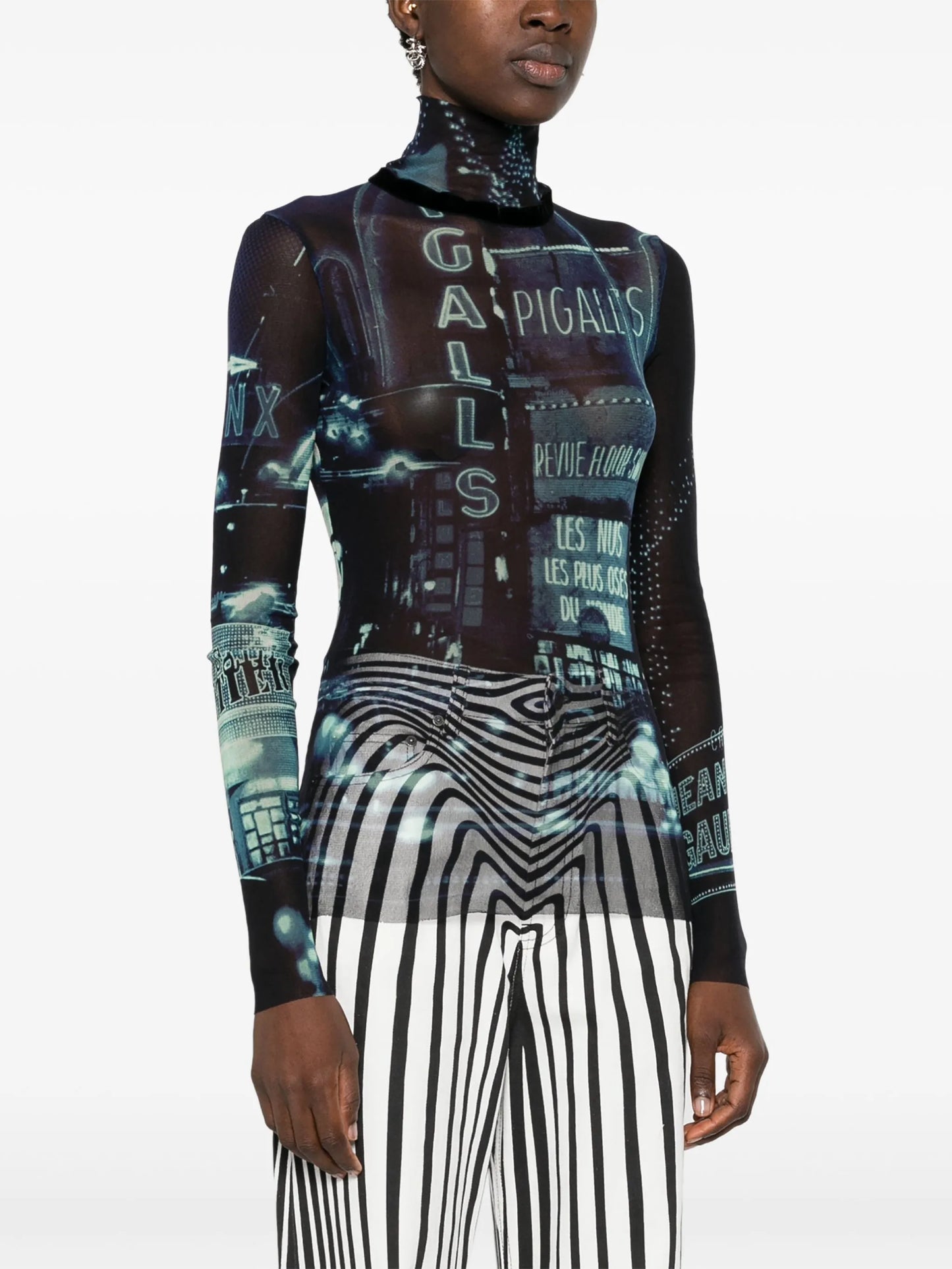 Pigalle-print mesh T-shirt