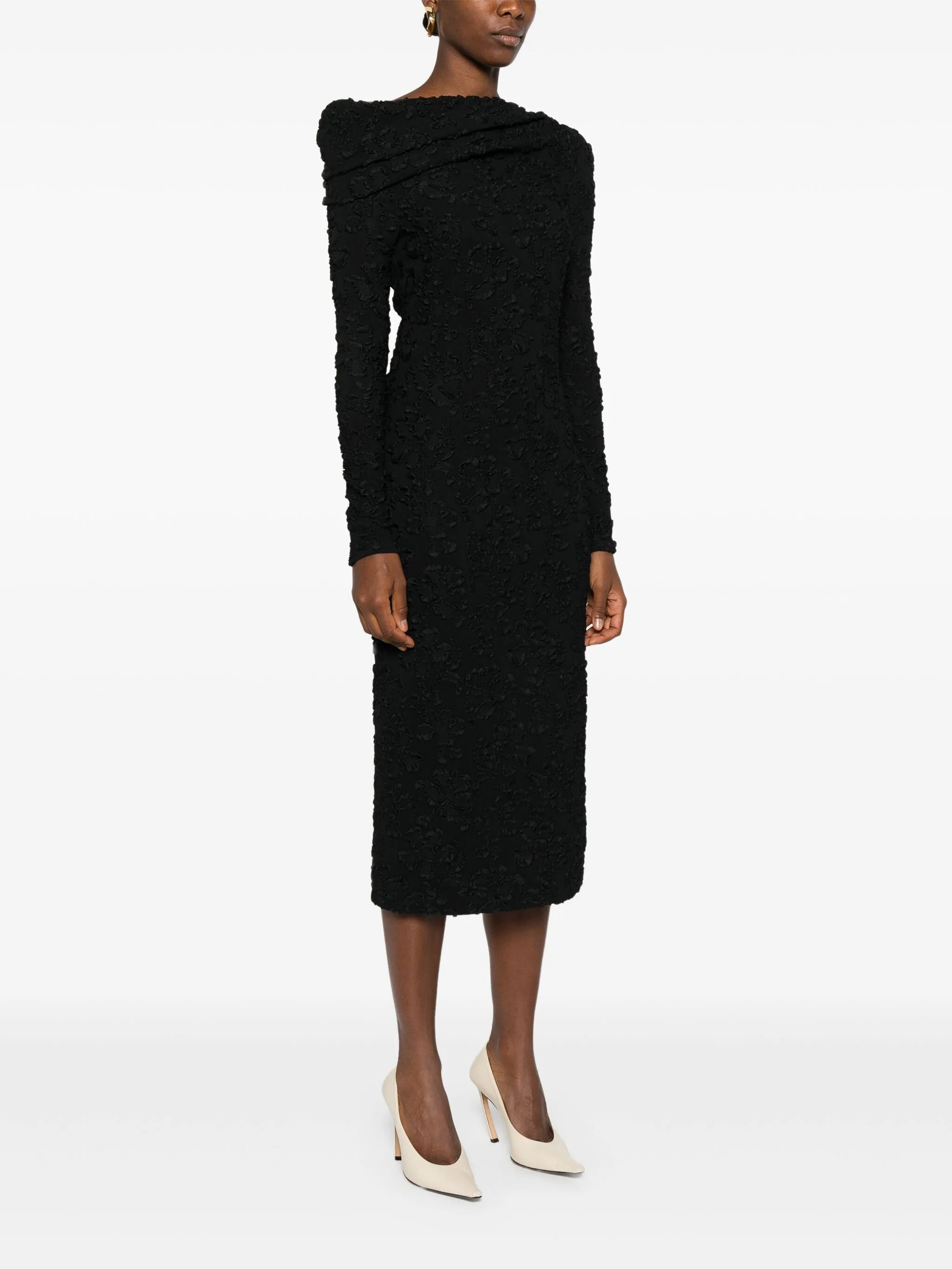 off-shoulder maxi dress