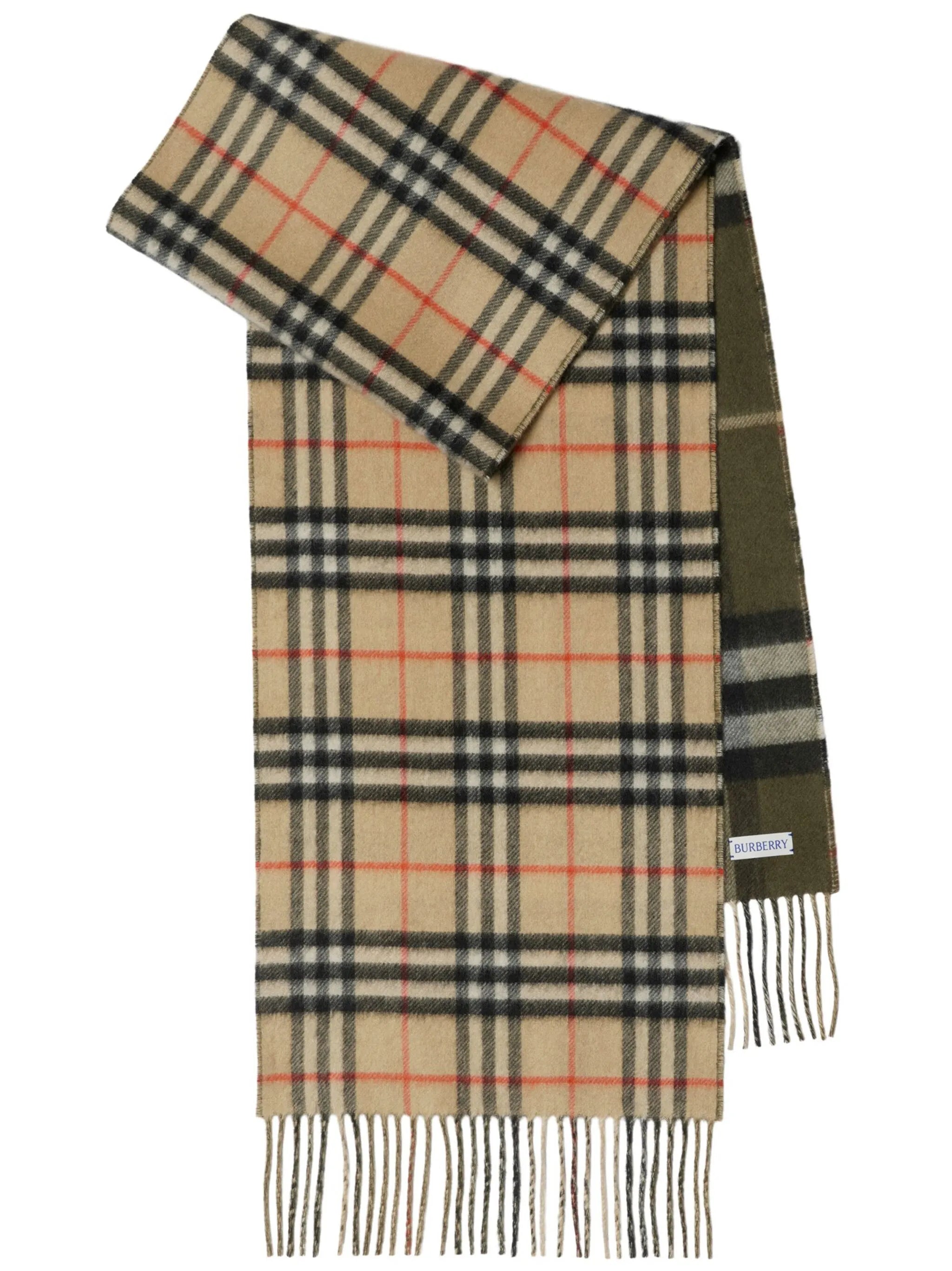 reversible checked cashmere scarf