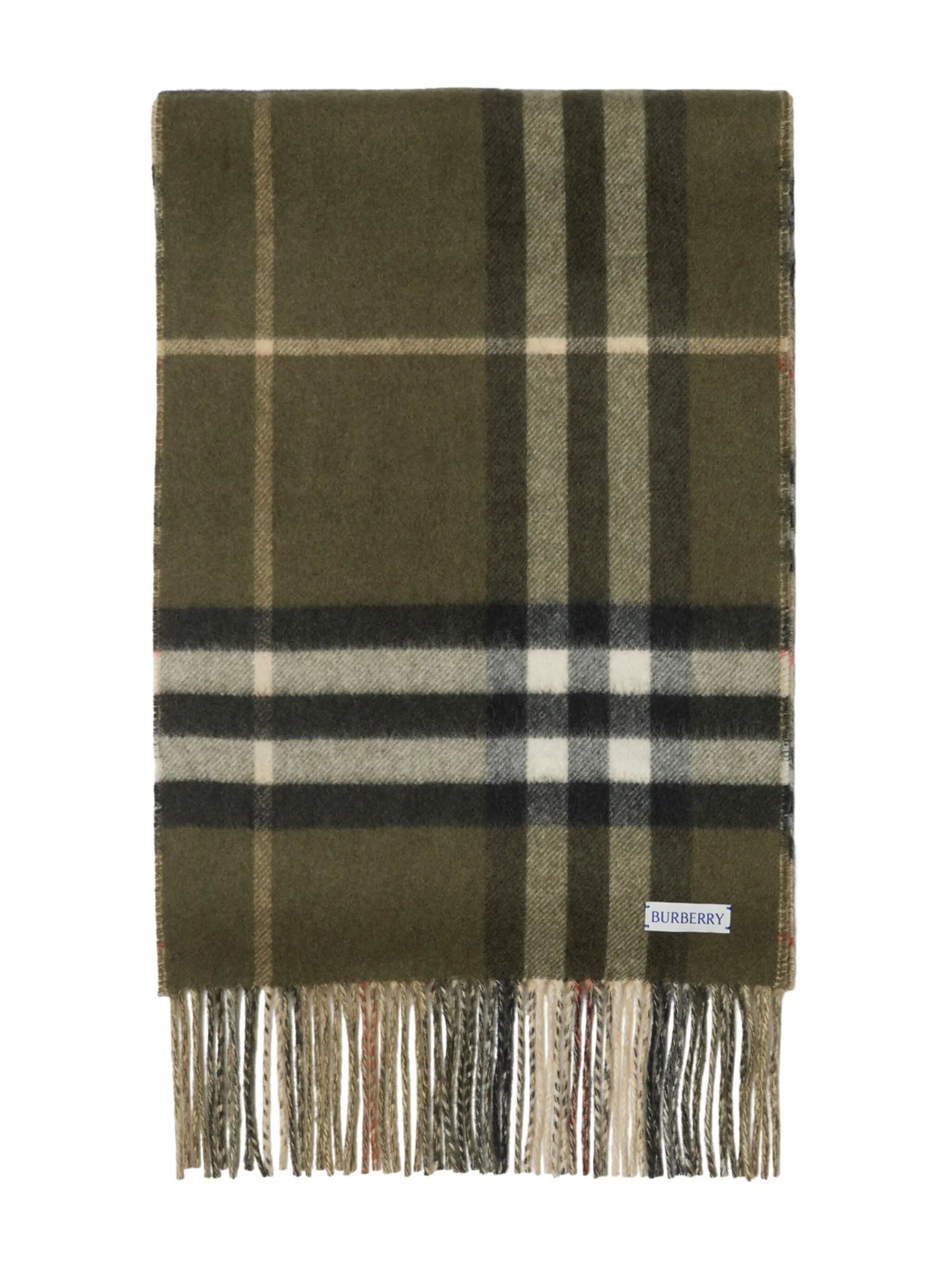 reversible checked cashmere scarf