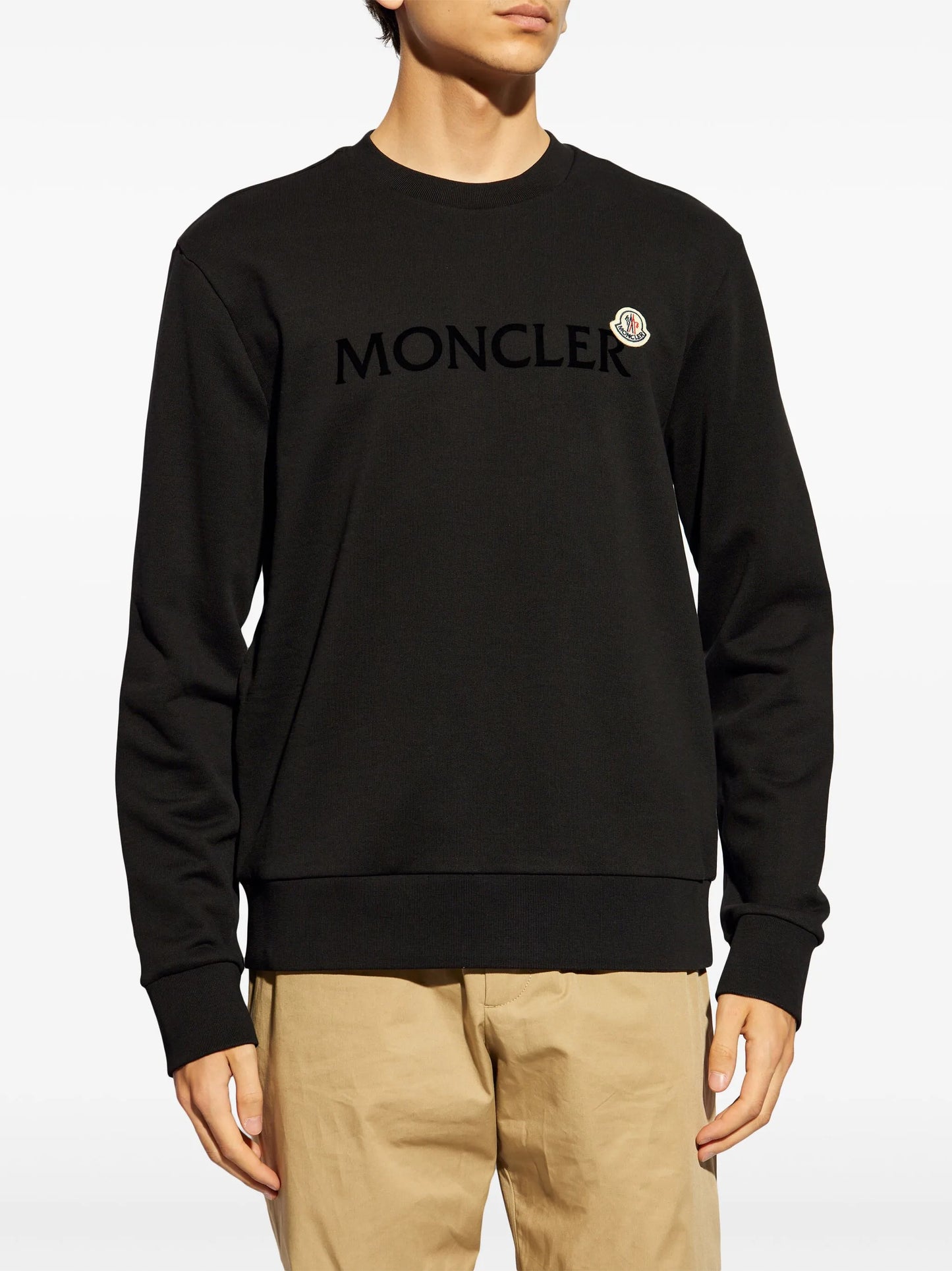 flocked-logo cotton sweatshirt