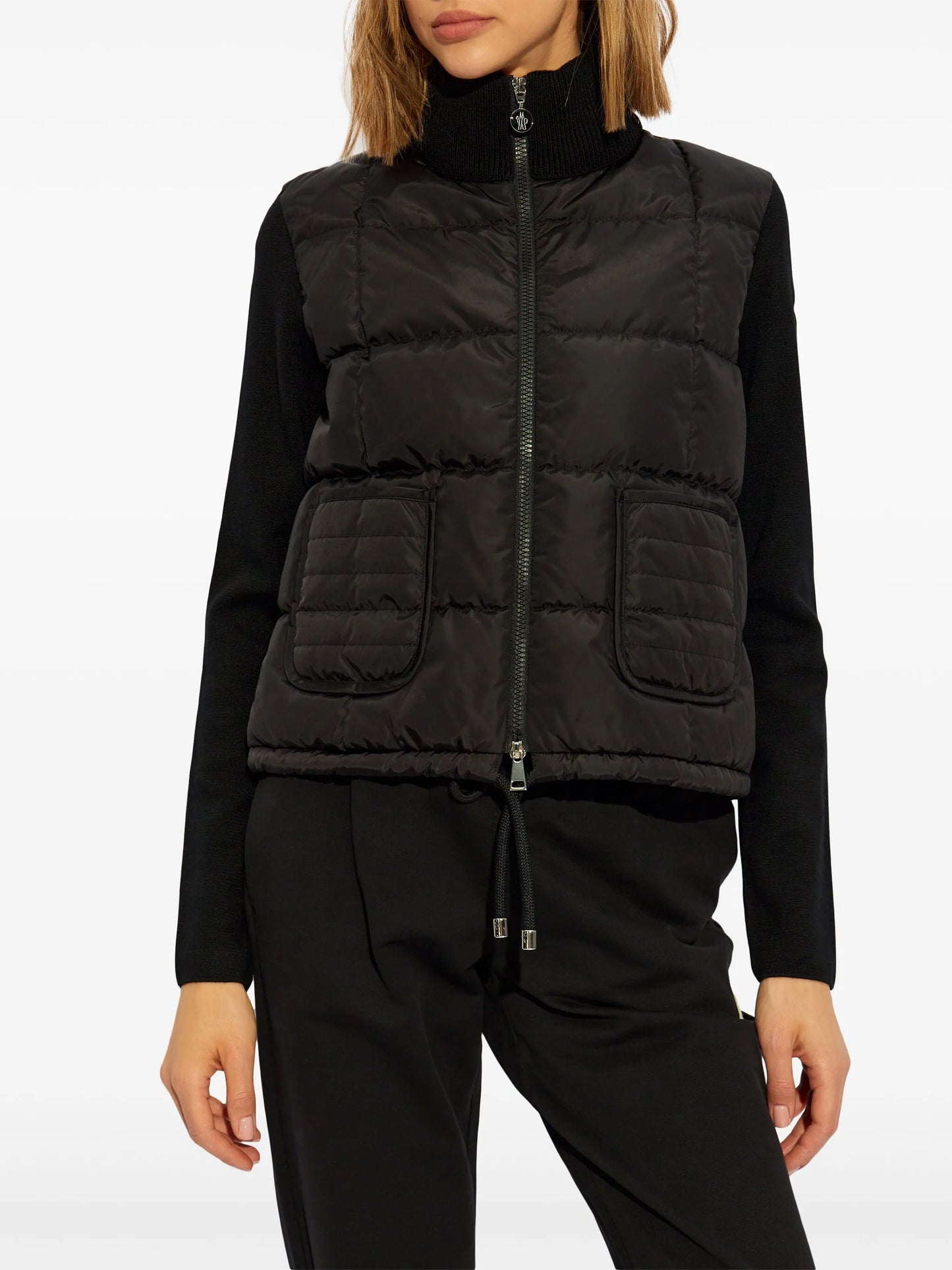 logo-appliqué padded jacket