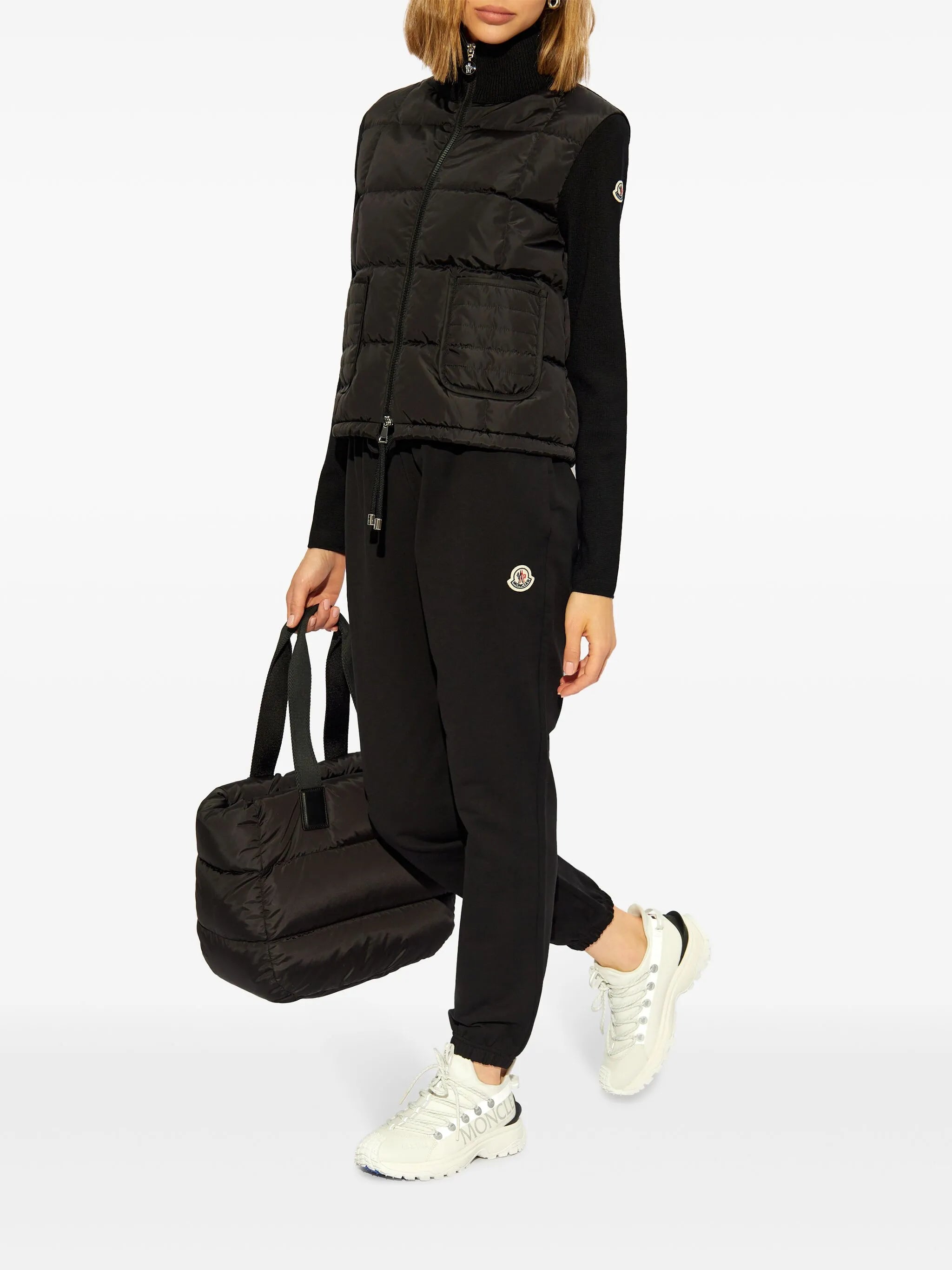 logo-appliqué padded jacket