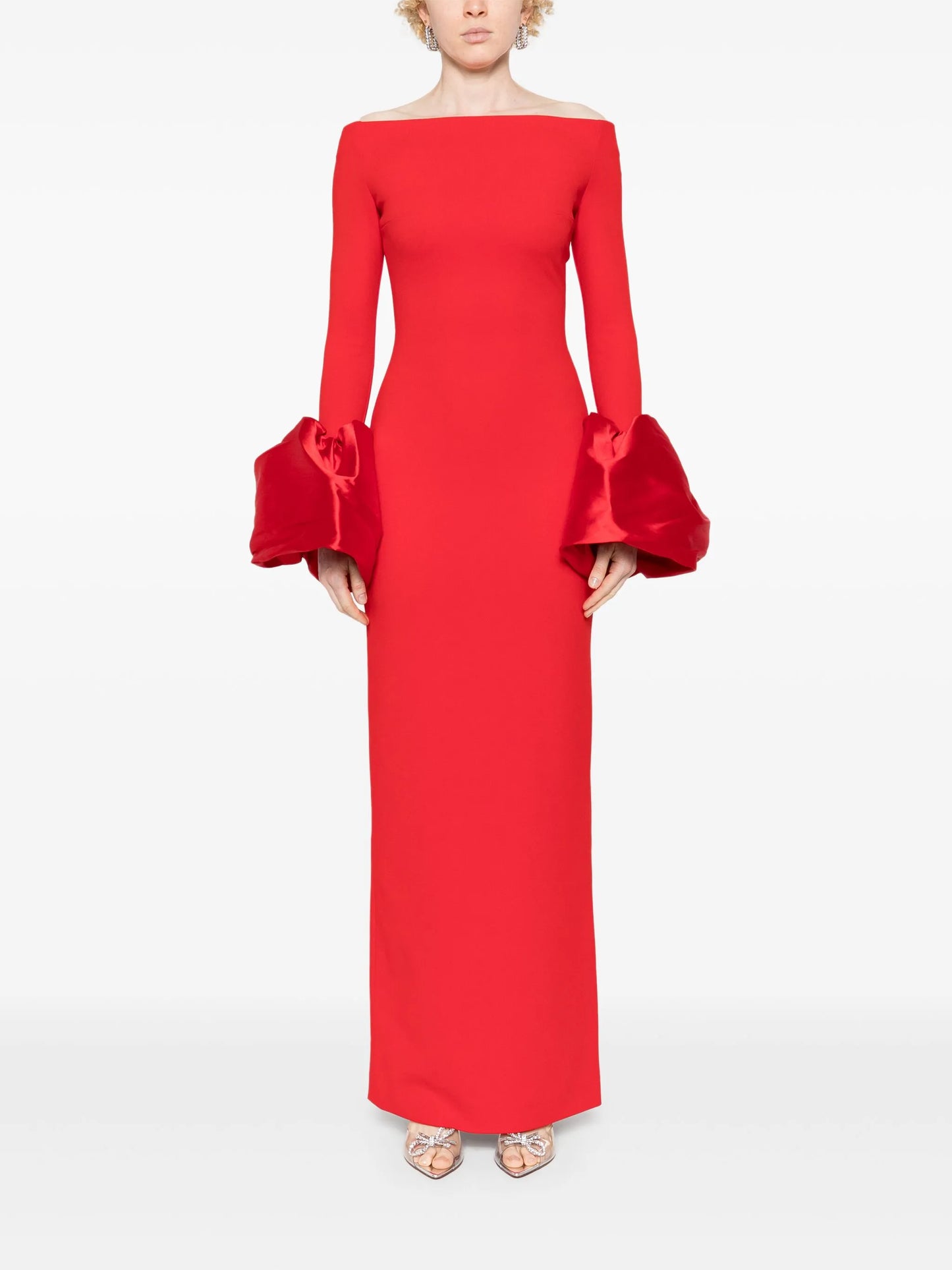 Talia oversized-cuffs gown