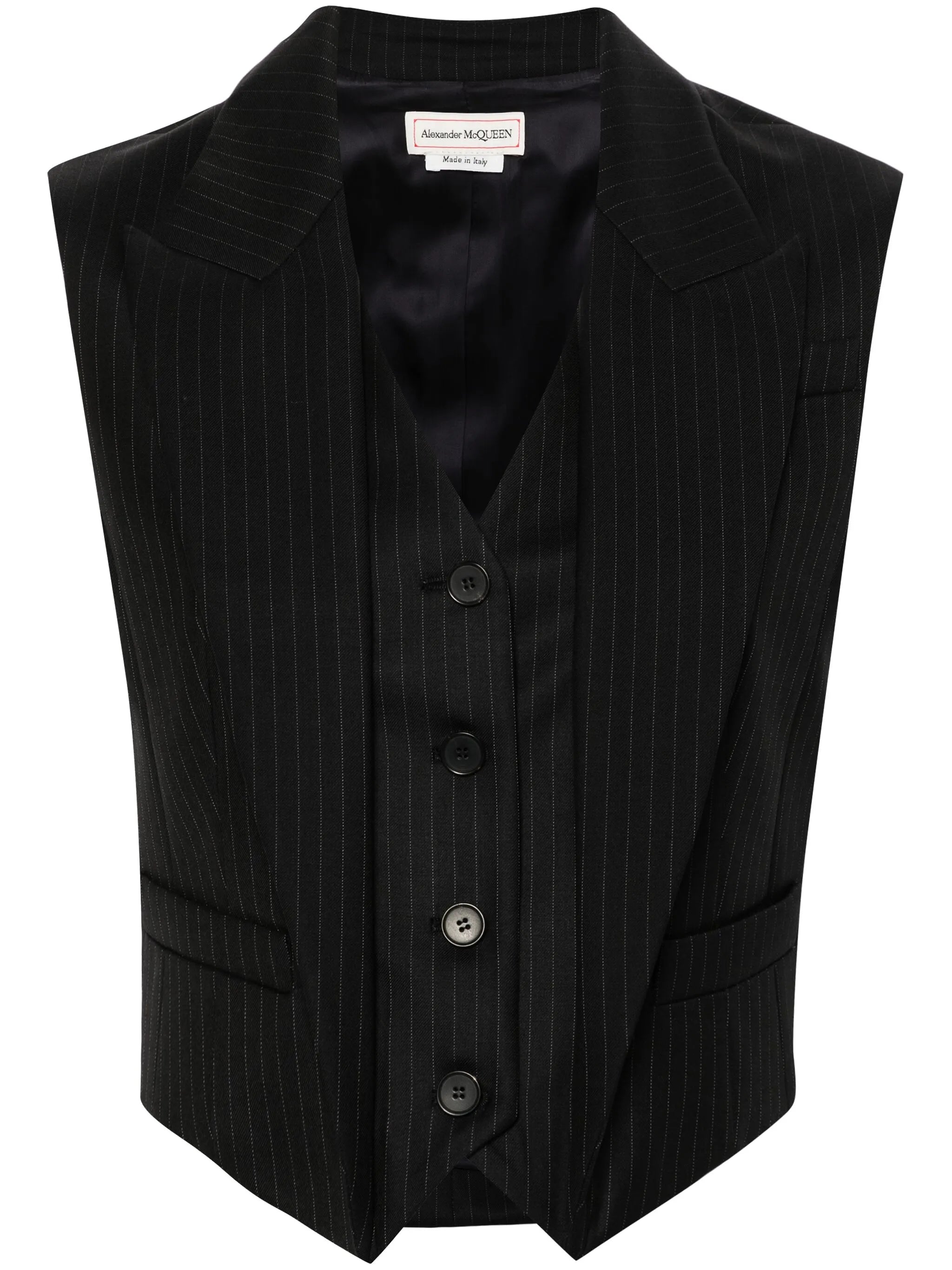 layered striped wool vest