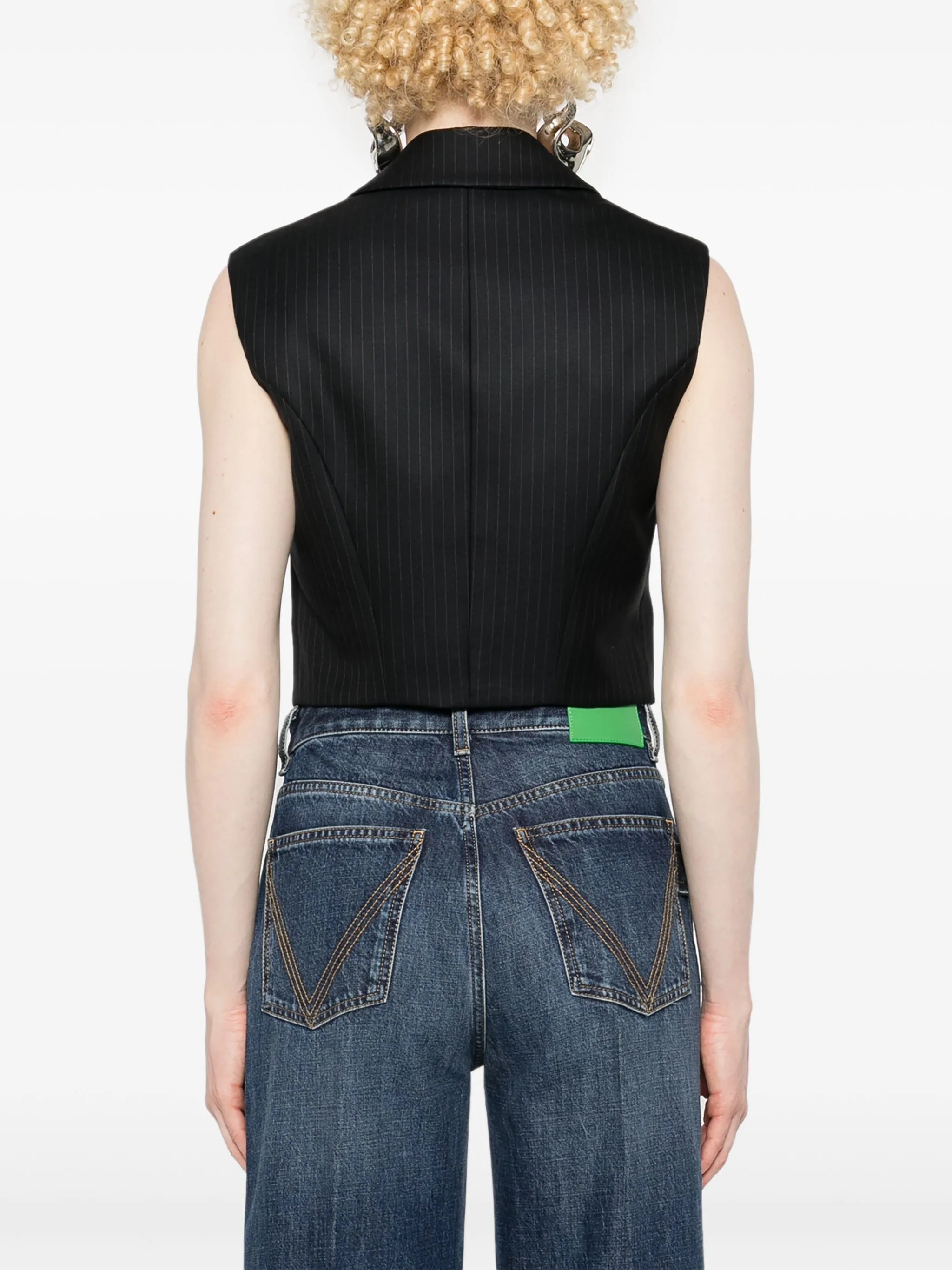 layered striped wool vest
