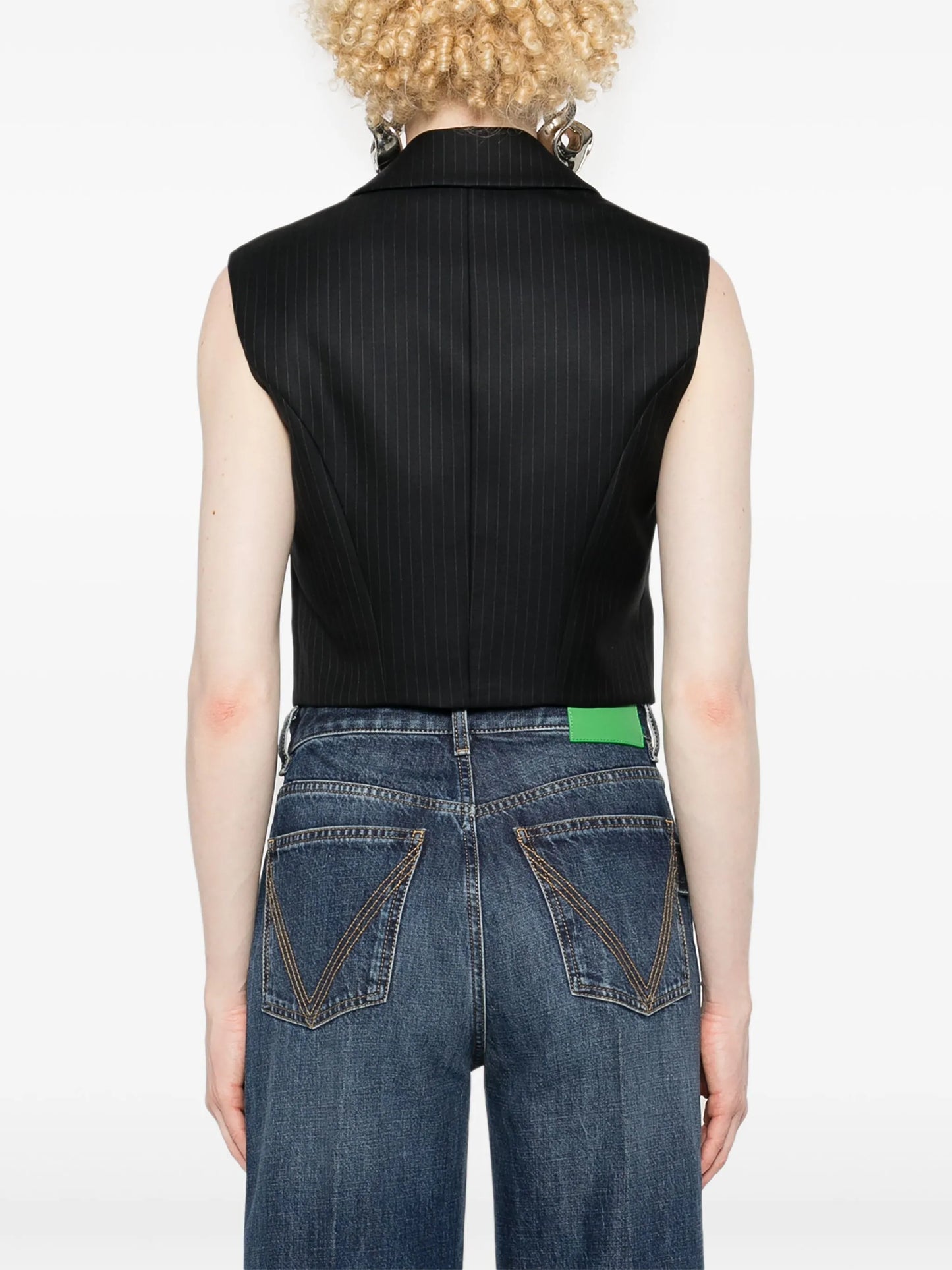 layered striped wool vest
