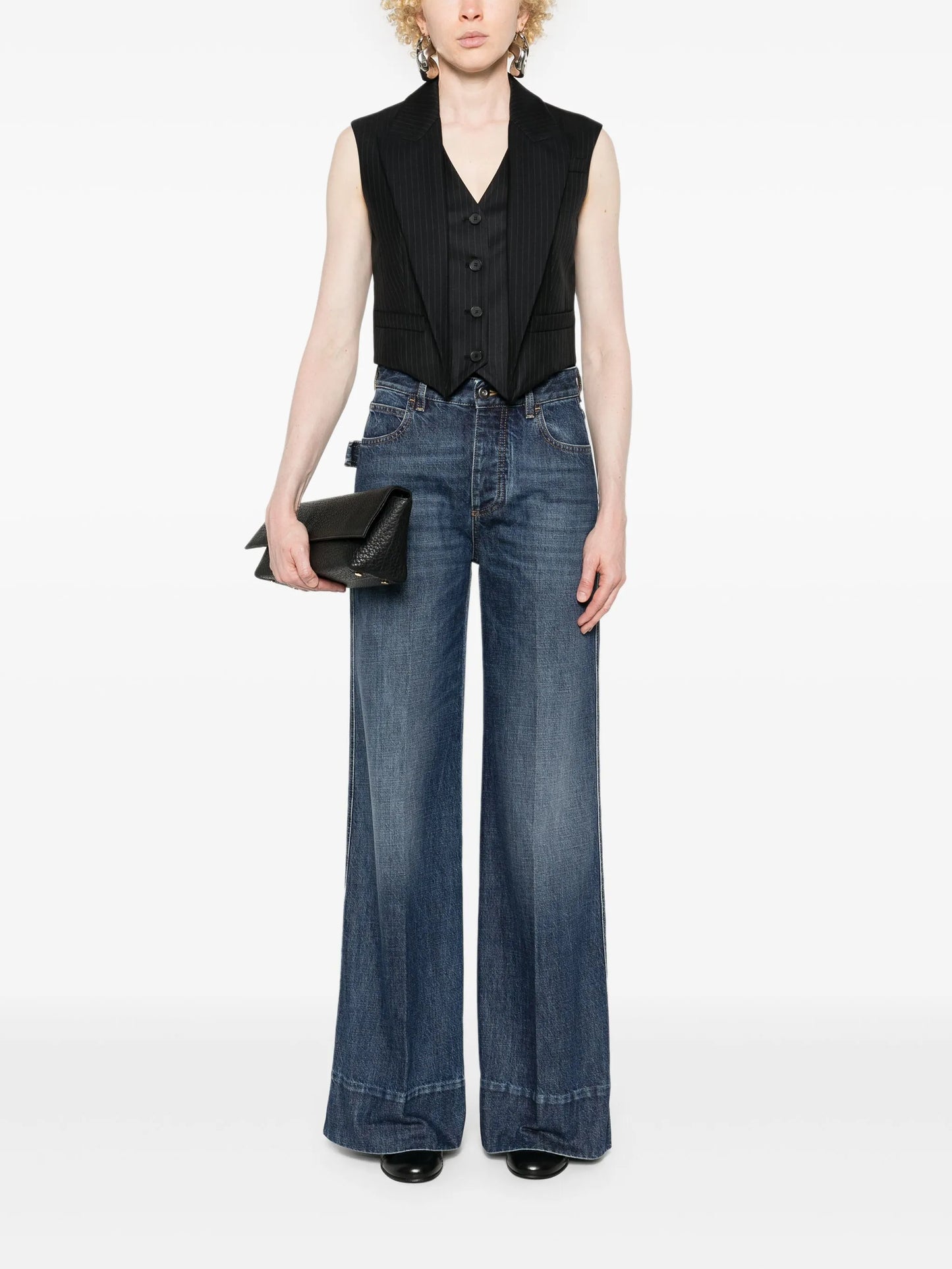 layered striped wool vest