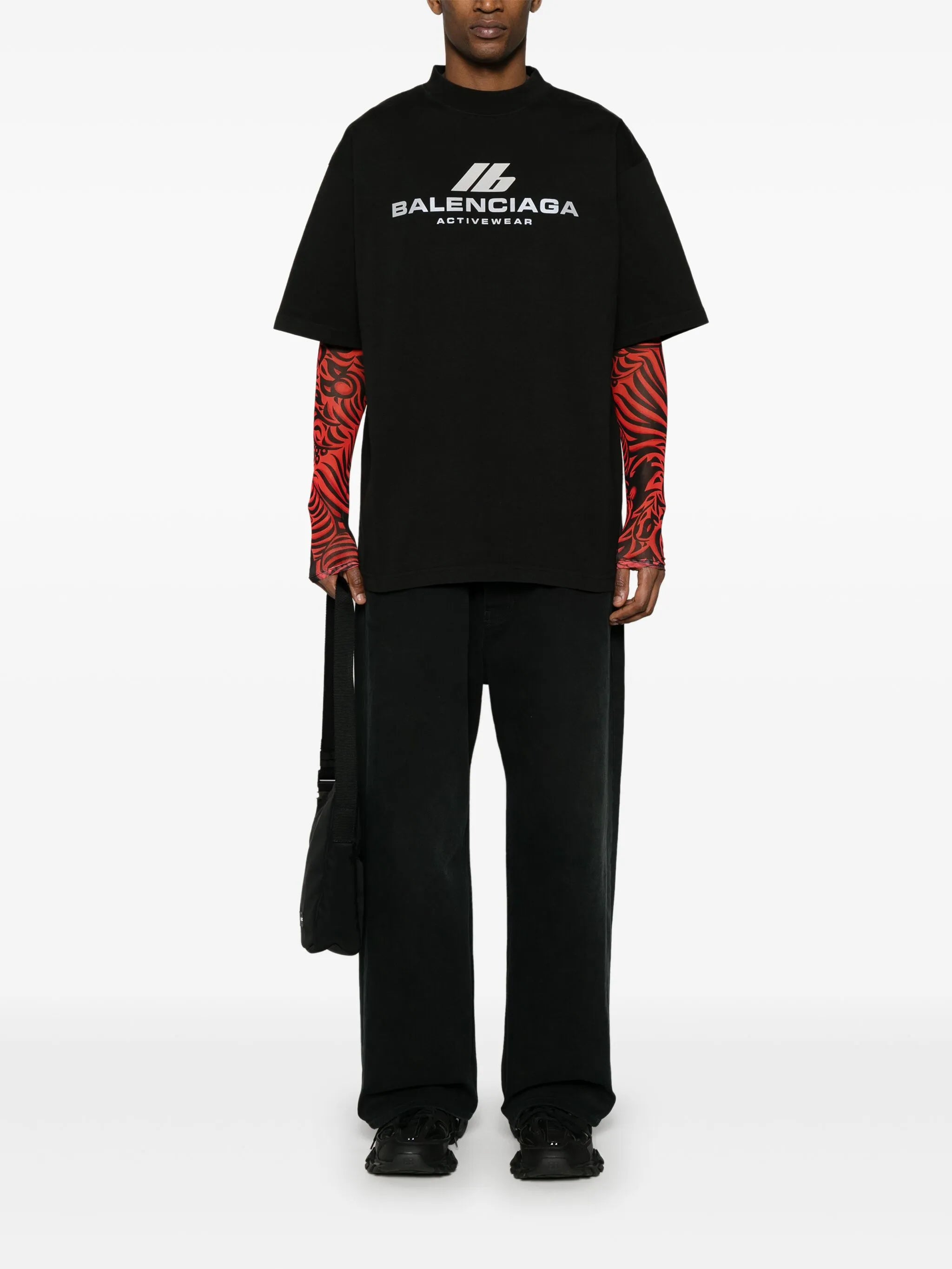 reflective-logo cotton T-shirt