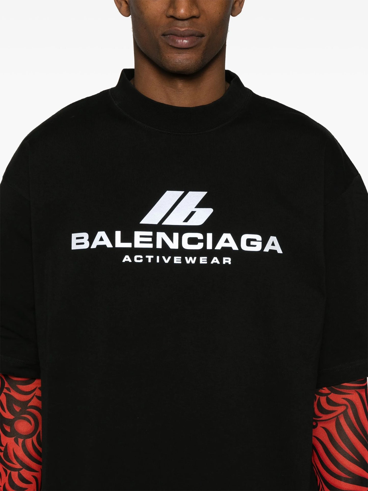reflective-logo cotton T-shirt