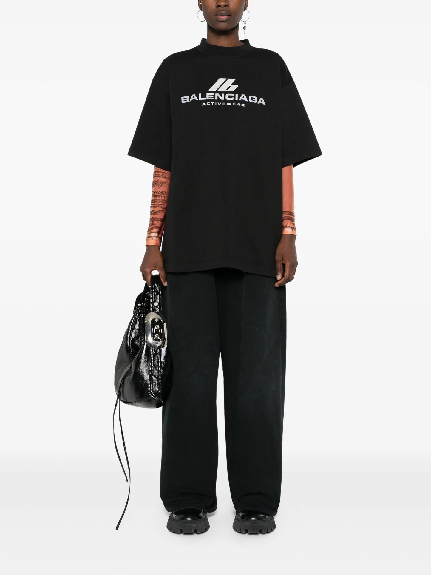 reflective-logo cotton T-shirt