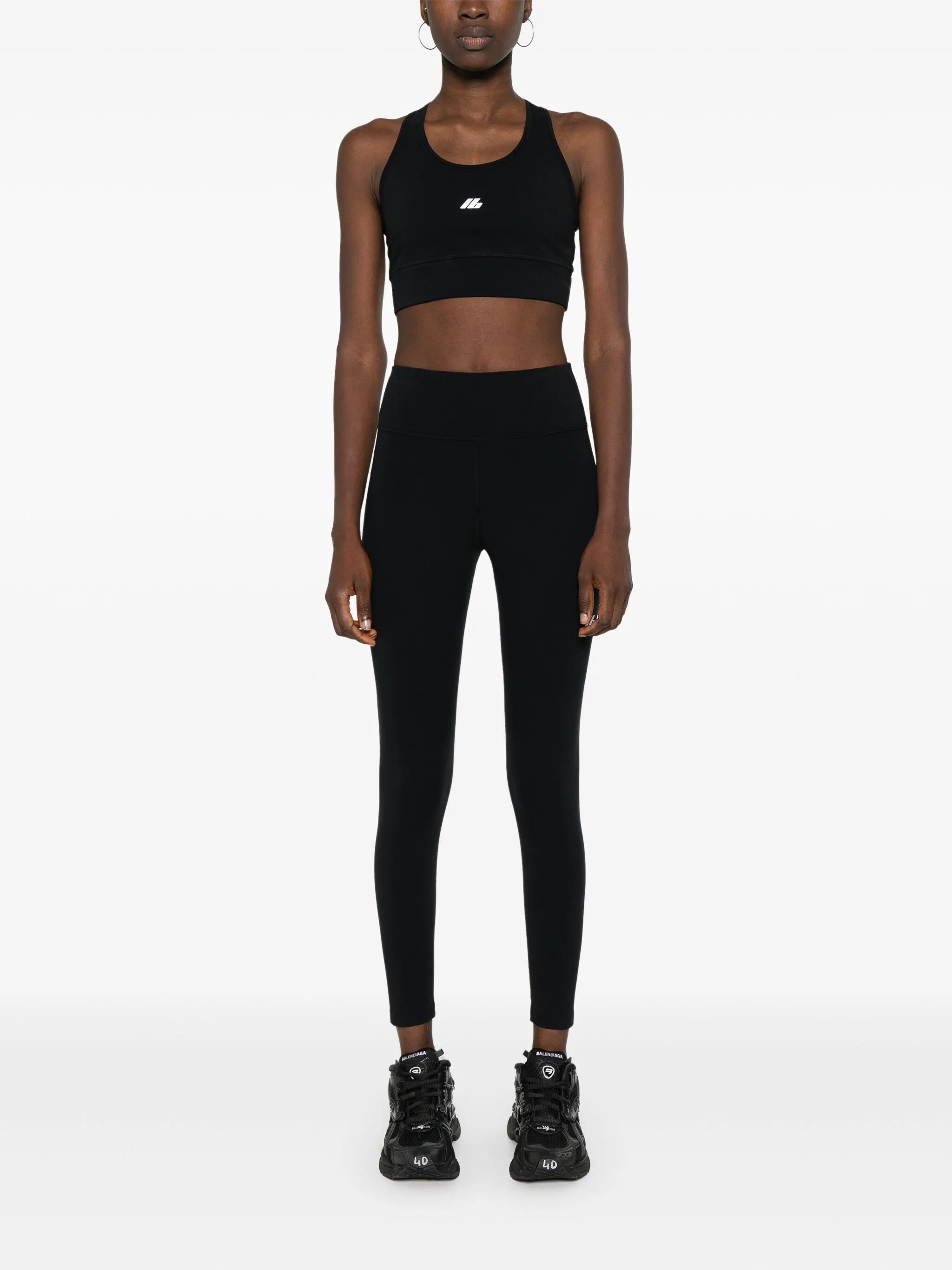 reflective-logo bra top