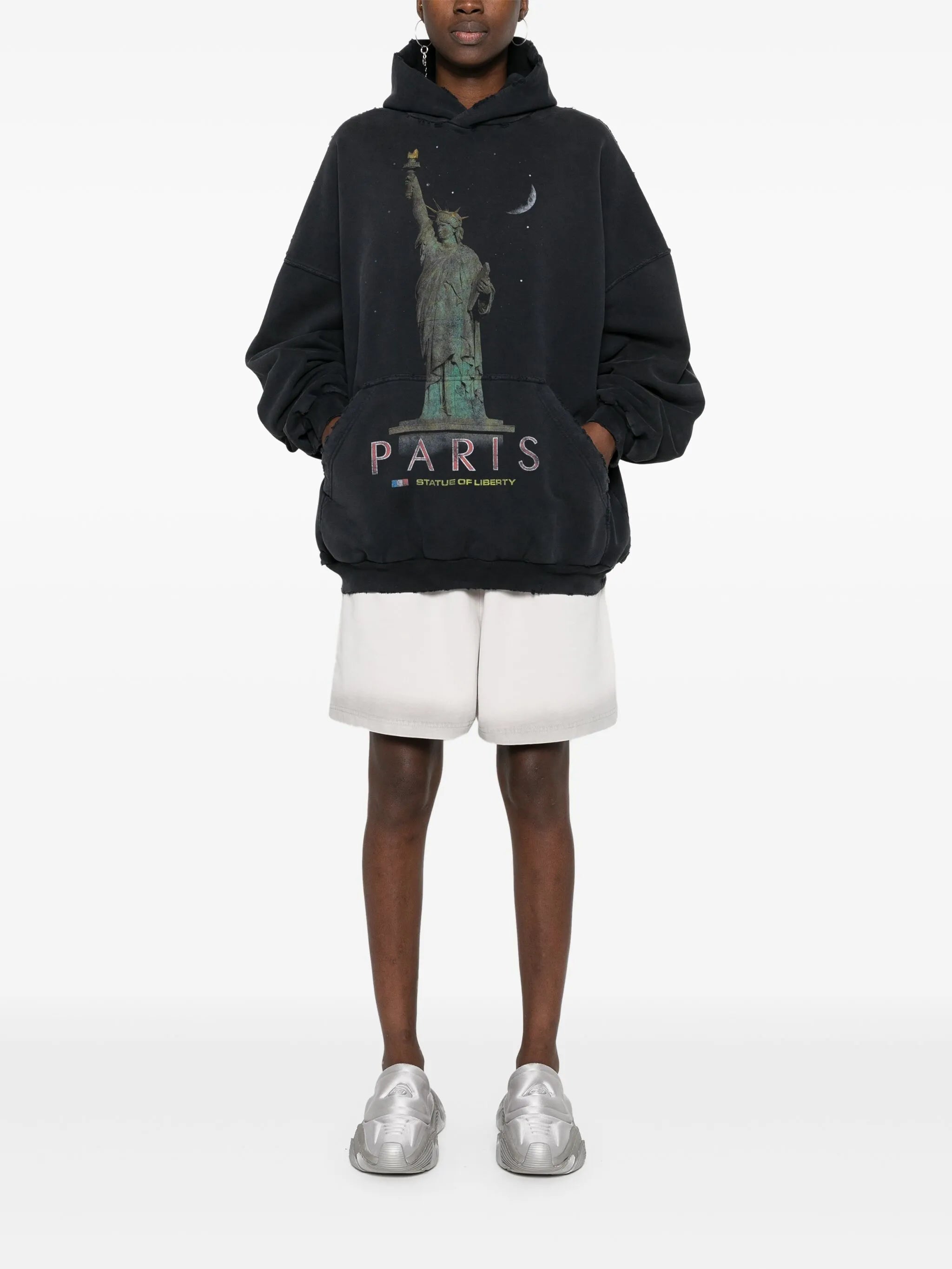 Paris Liberty distressed hoodie