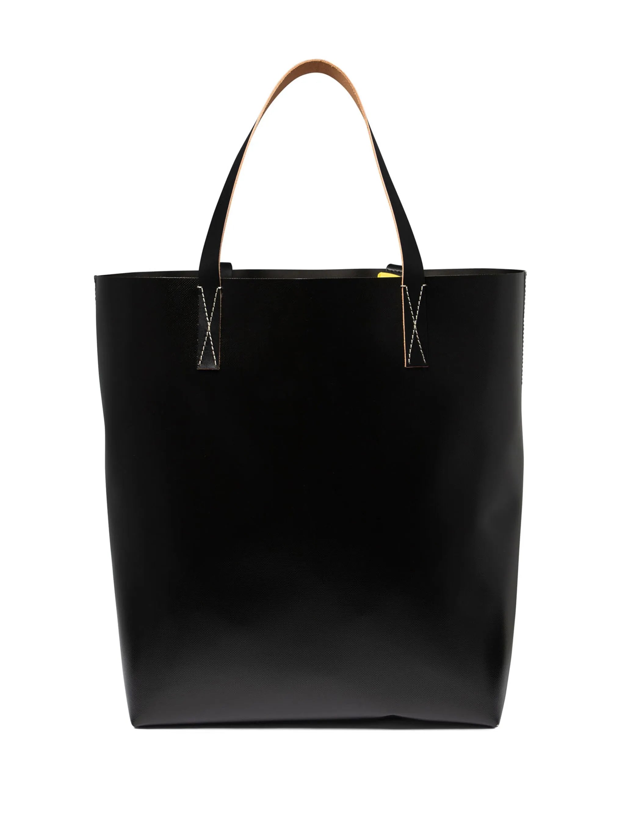 logo-print leather tote bag