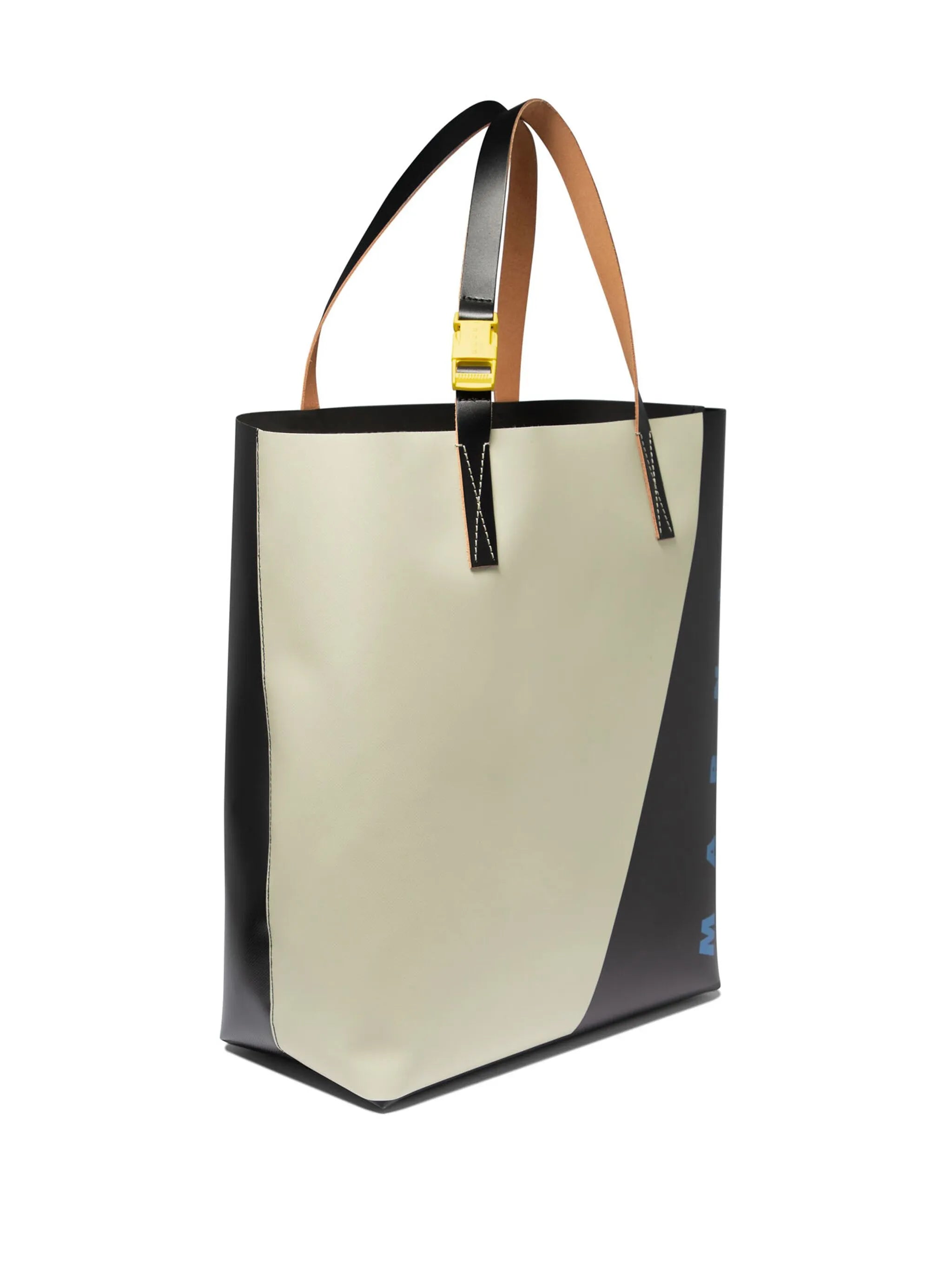 logo-print leather tote bag
