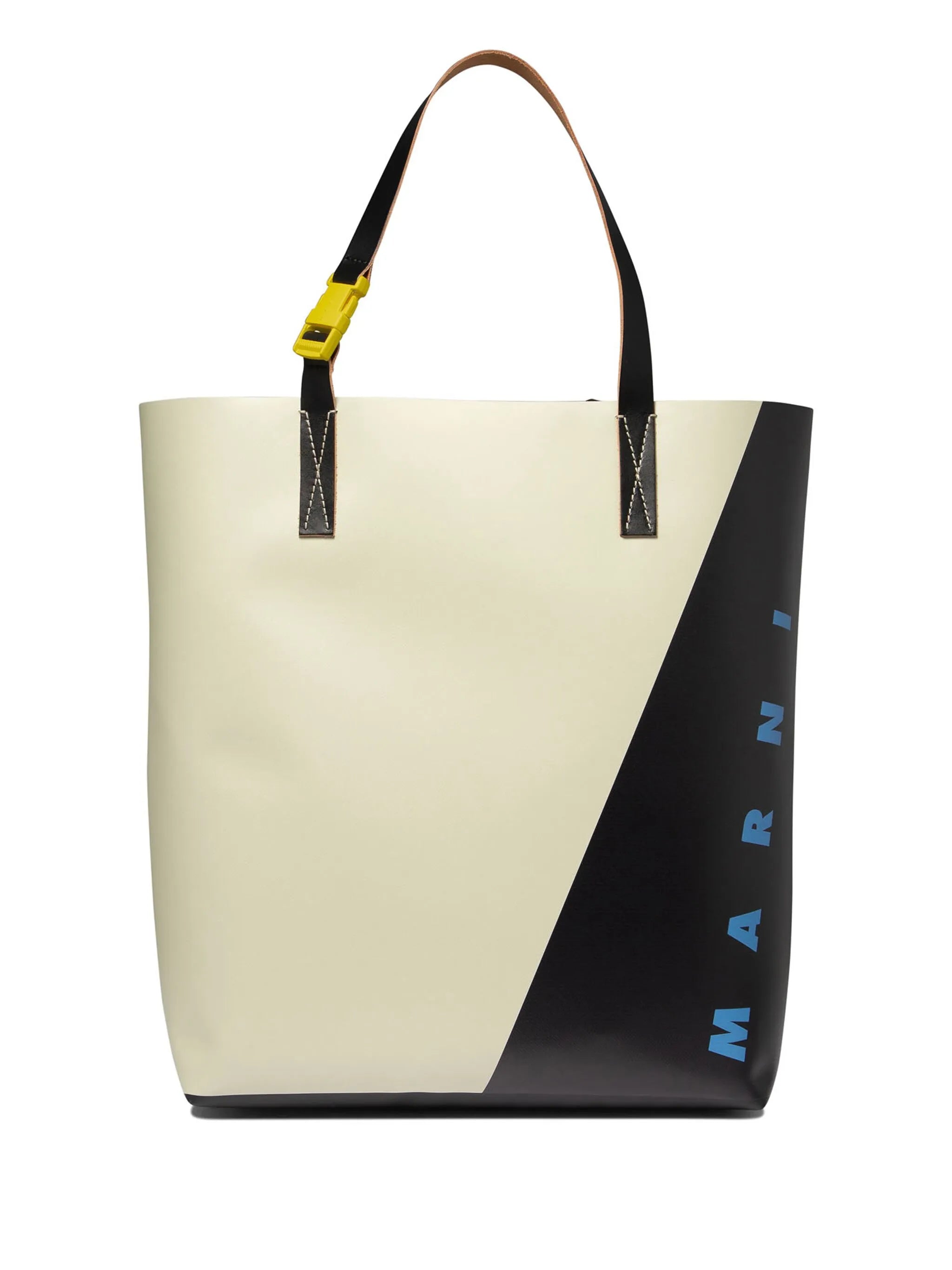 logo-print leather tote bag