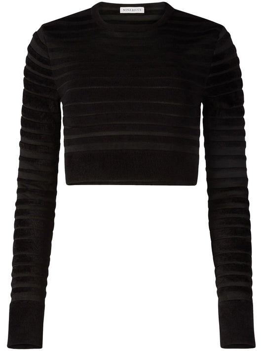 cropped top with tonal stripe