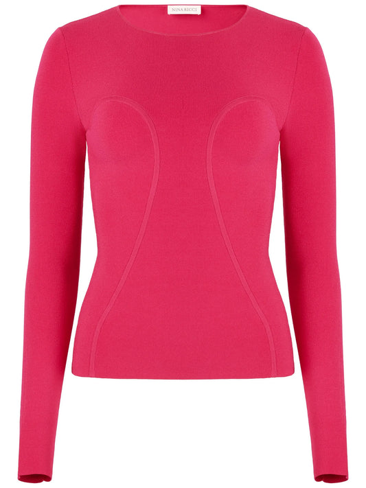 round-neck knitted jumper