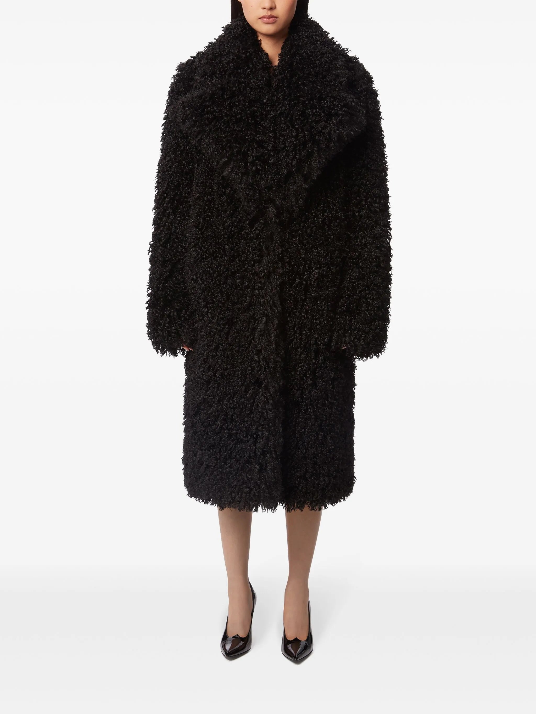 faux-fur oversized coat
