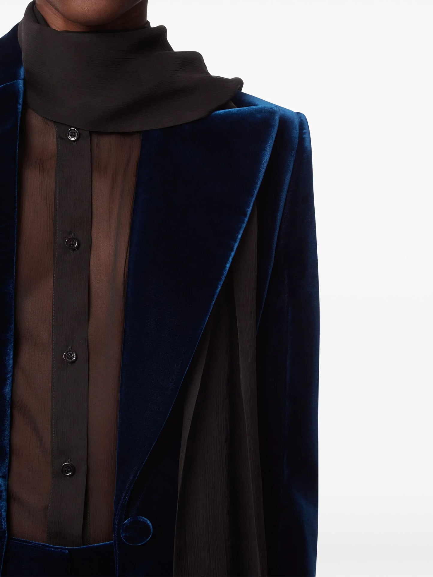 velvet single-breasted blazer