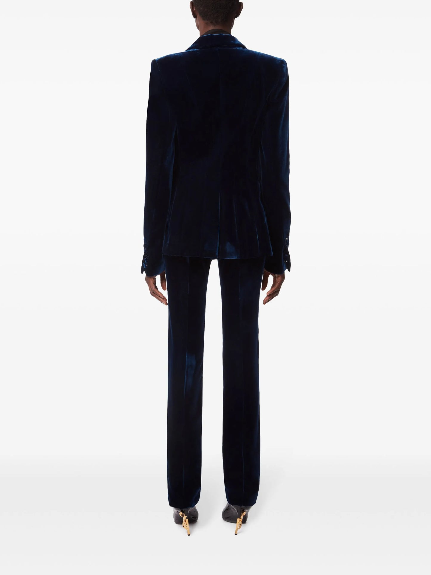 velvet single-breasted blazer