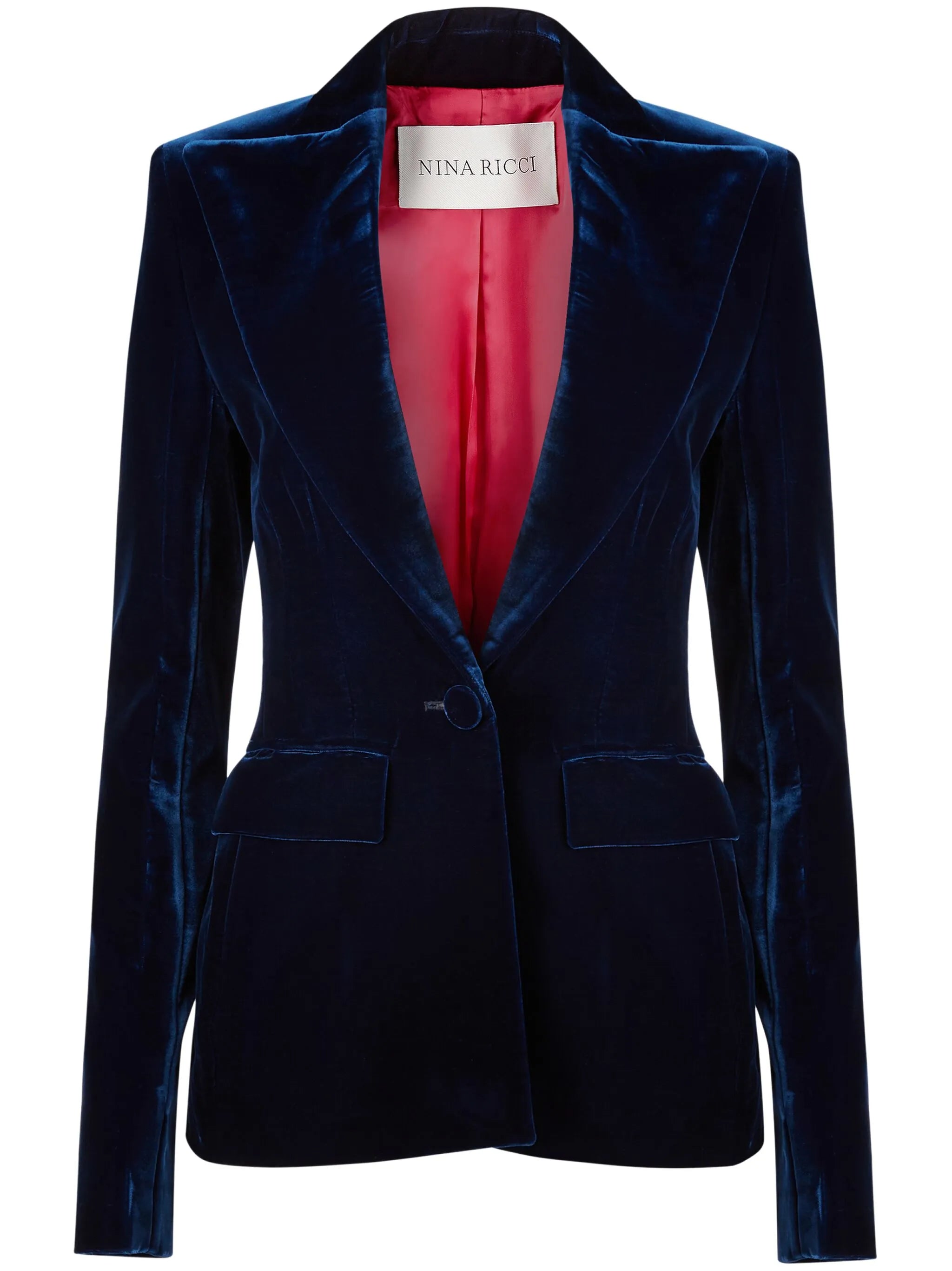 velvet single-breasted blazer