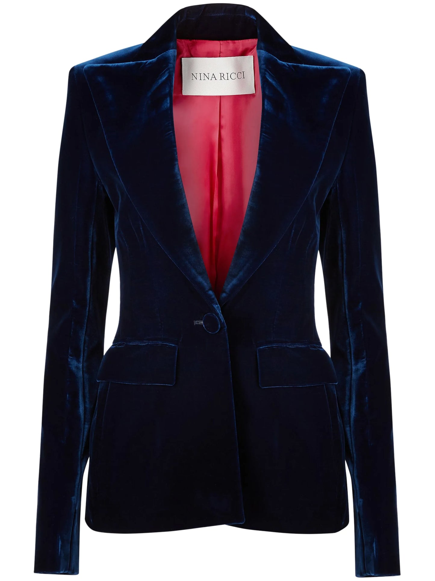 velvet single-breasted blazer