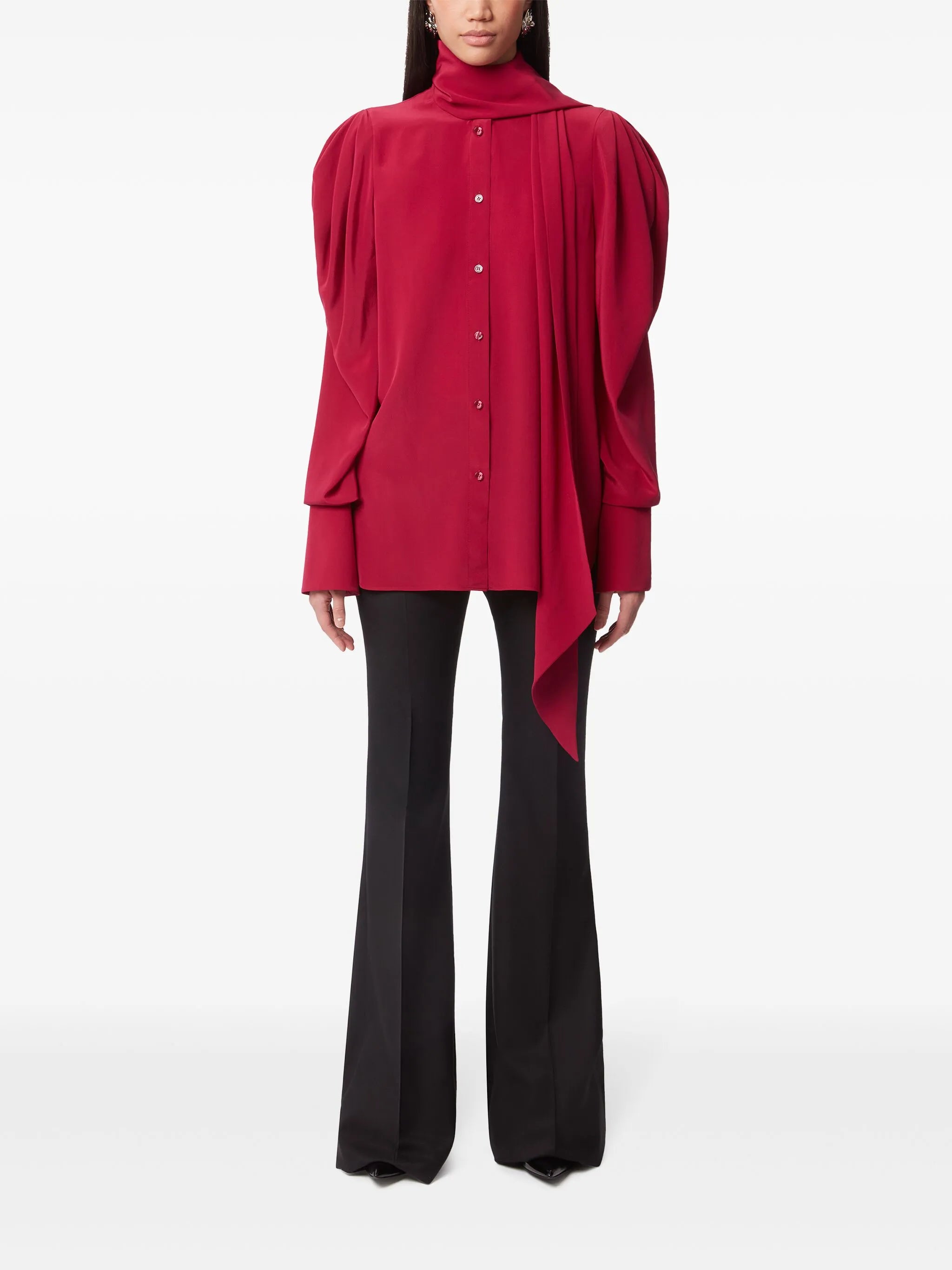 pussy-bow shirt