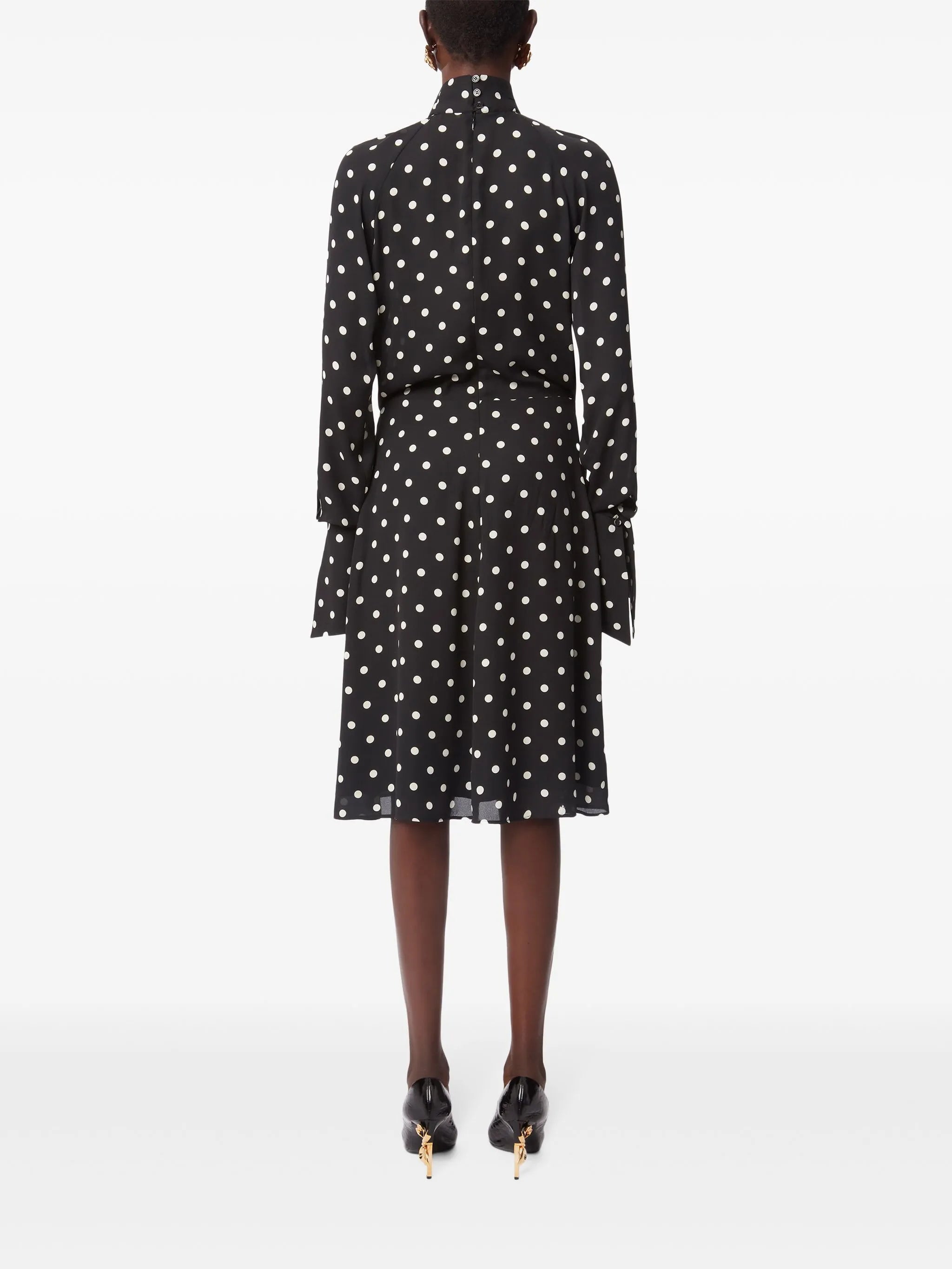 polka-dot print midi dress