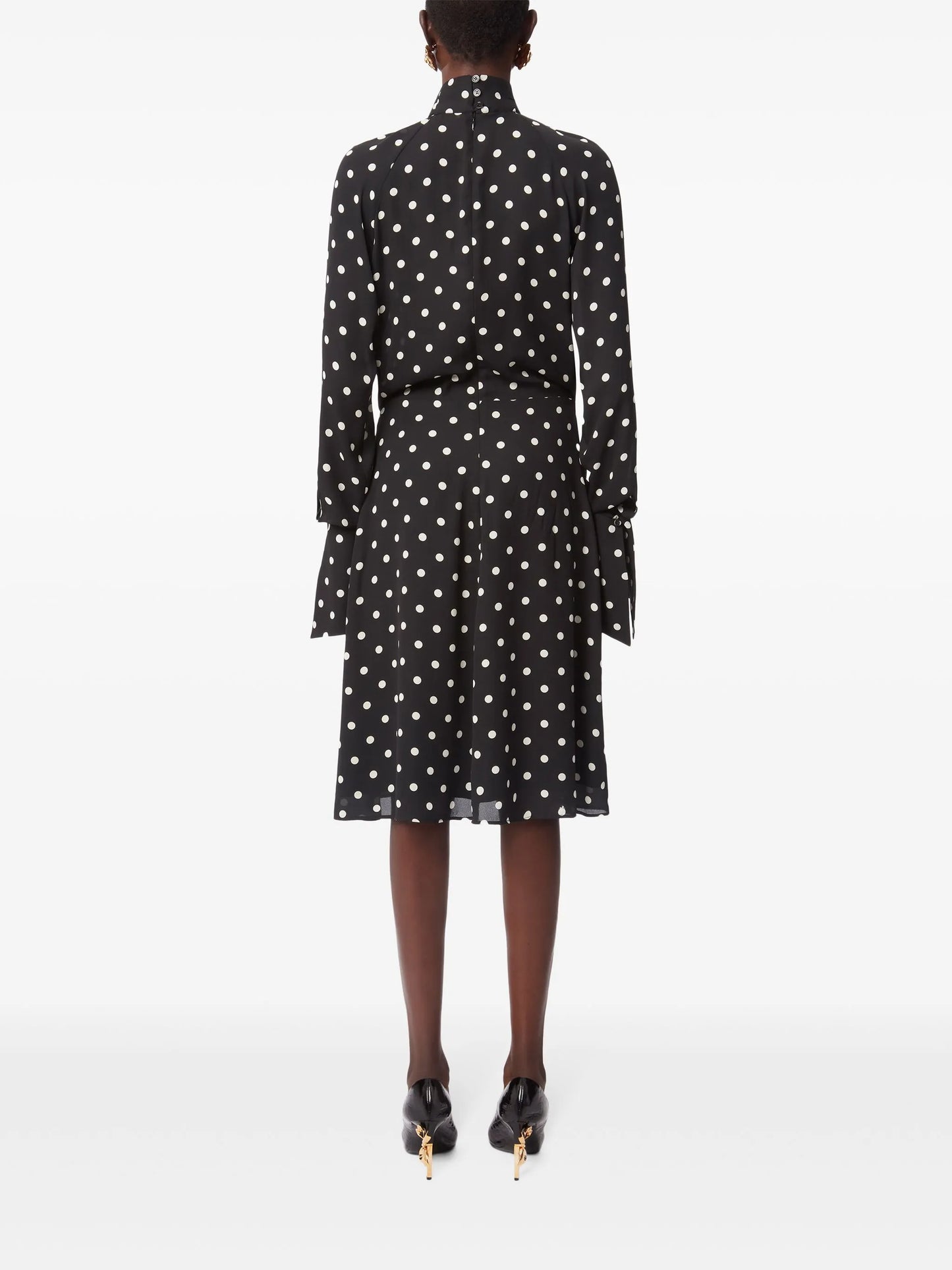 polka-dot print midi dress