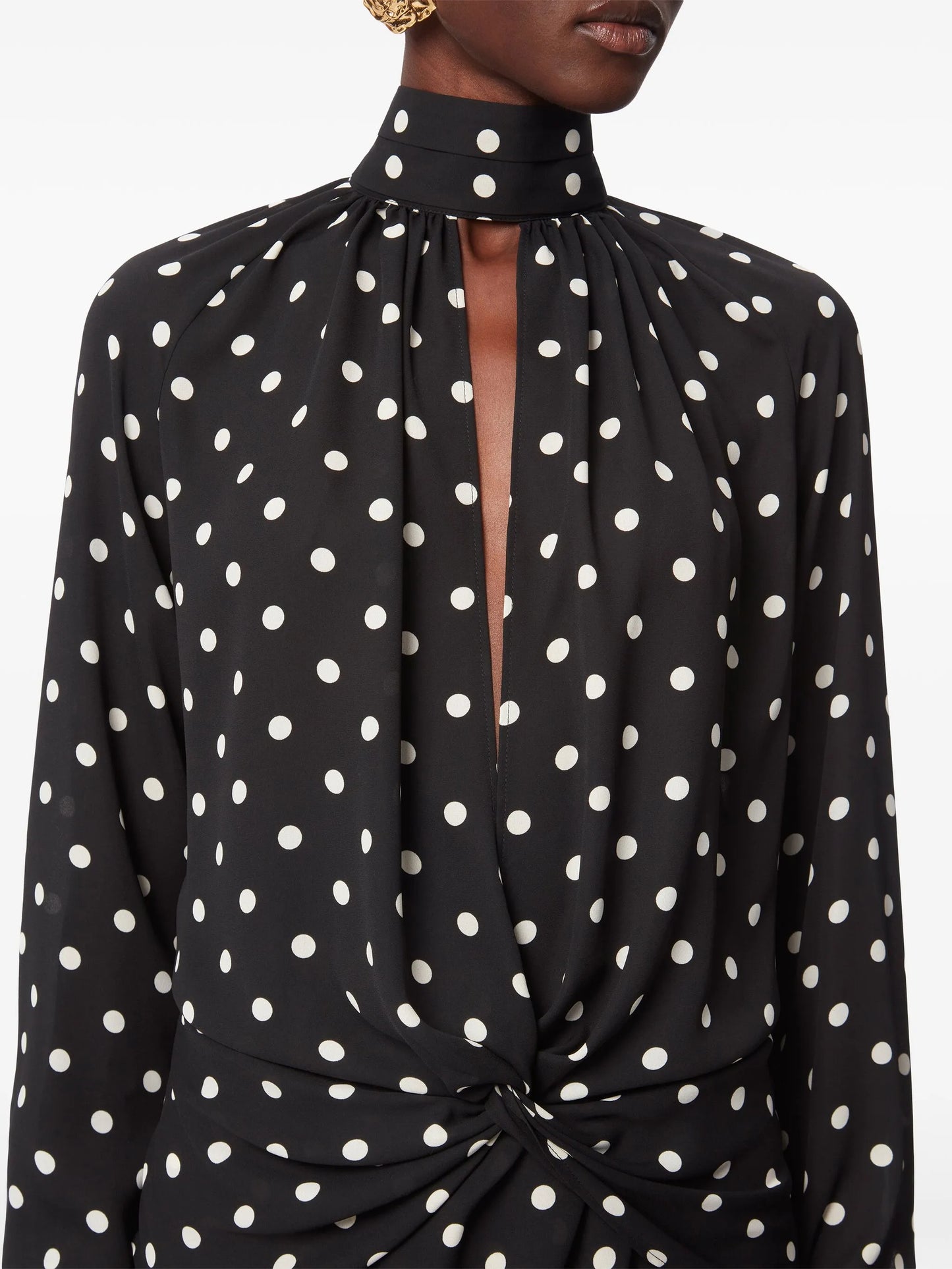 polka-dot print midi dress