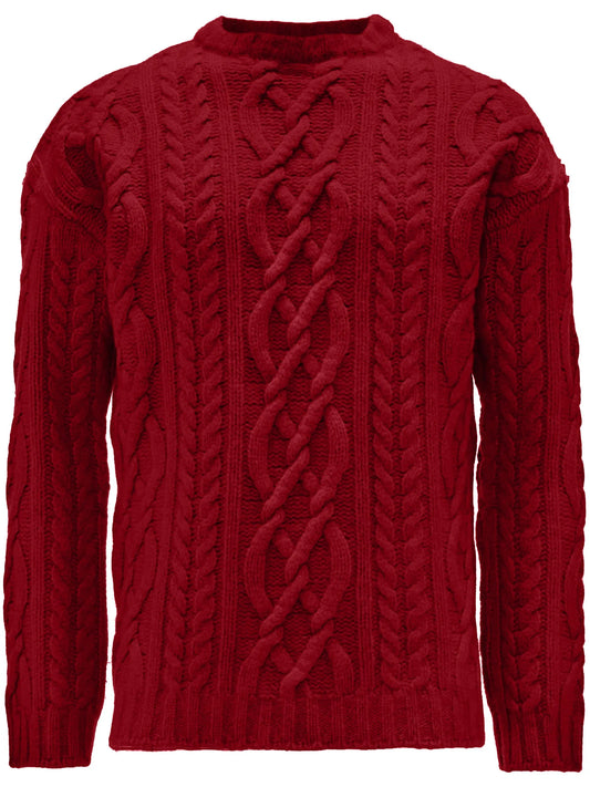 cable-knit crew-neck jumper