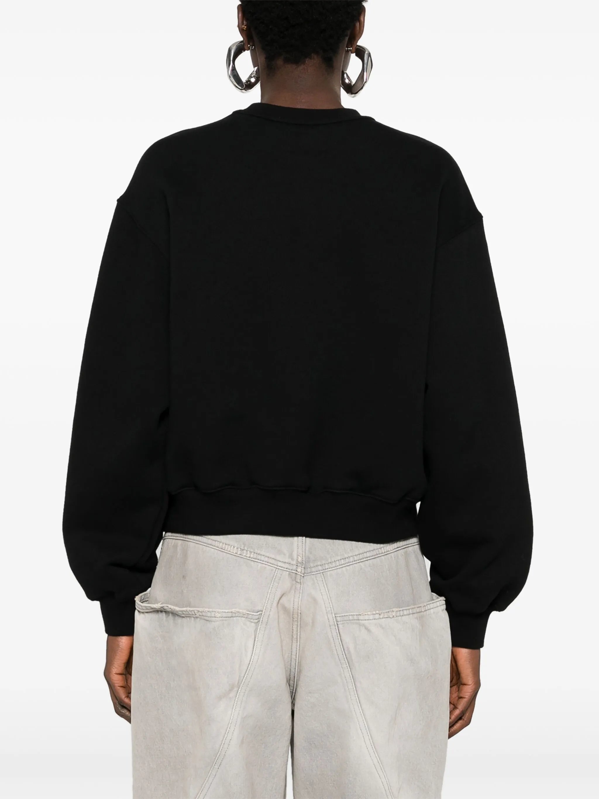 essential terry crew sweatshirt with puff paint logo