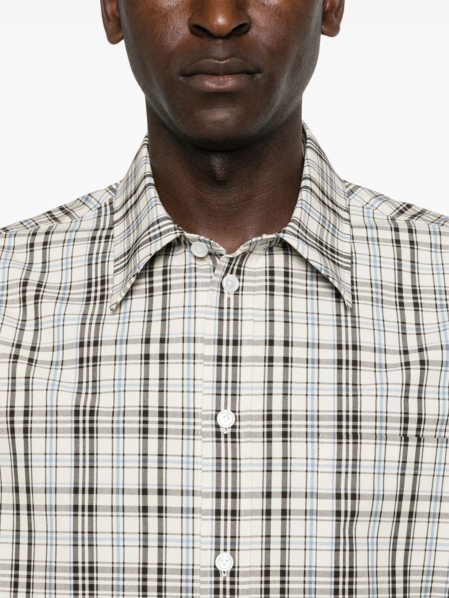 plaid-check cotton shirt