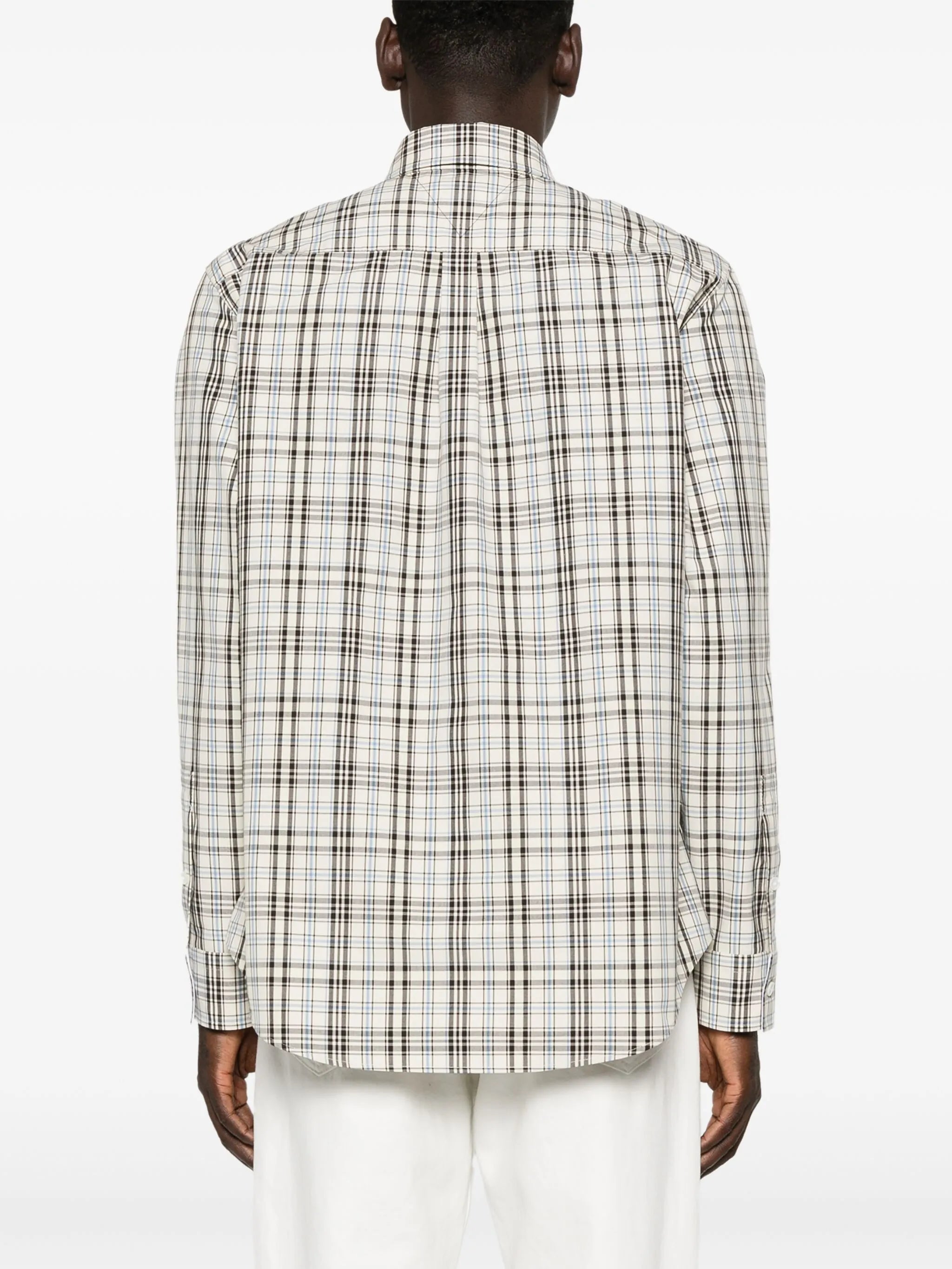plaid-check cotton shirt