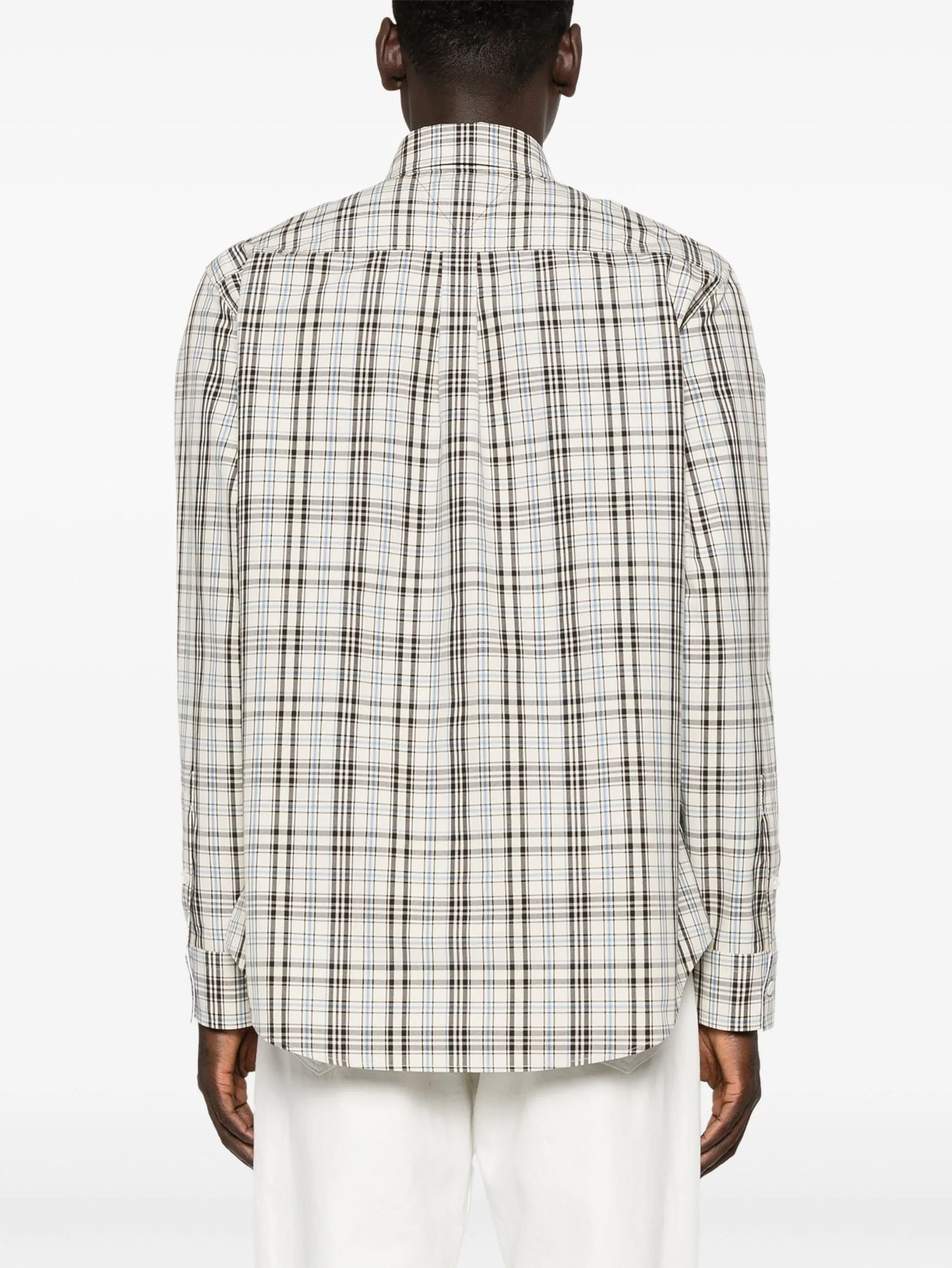 plaid-check cotton shirt