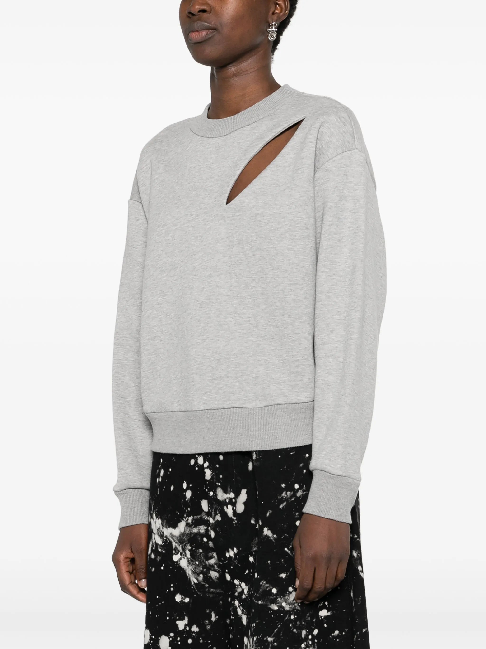 cut-out jersey sweatshirt
