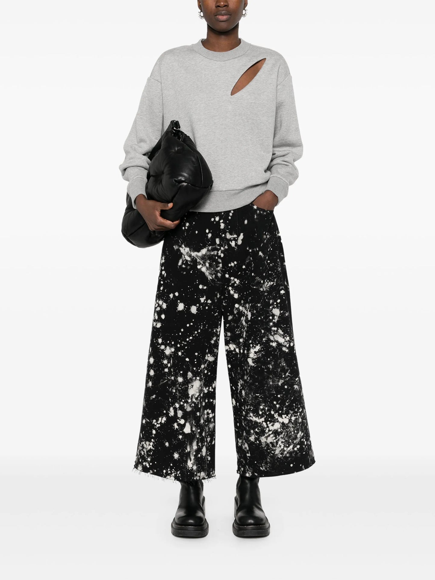 cut-out jersey sweatshirt