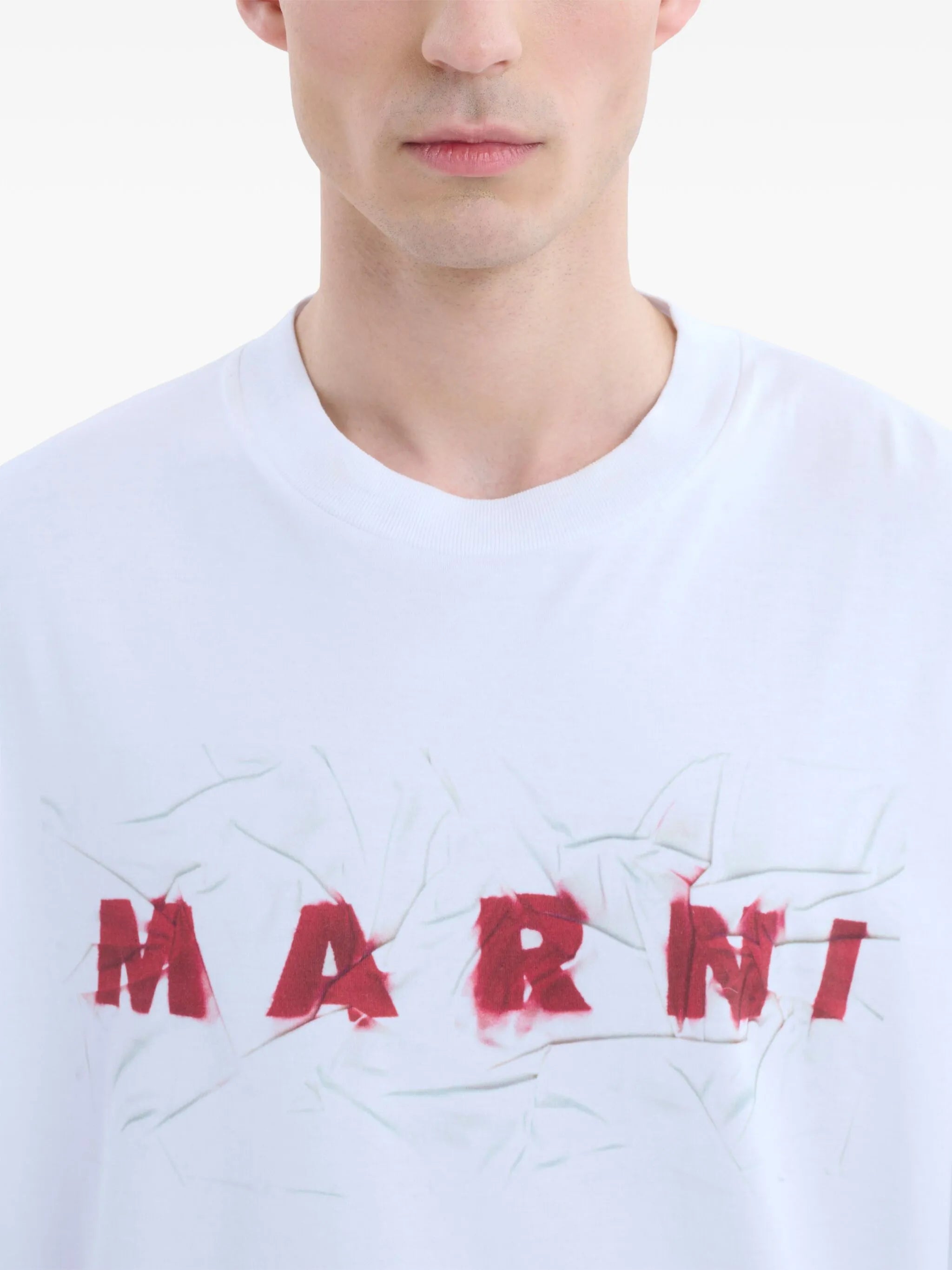 wrinkled-logo short-sleeve T-shirt