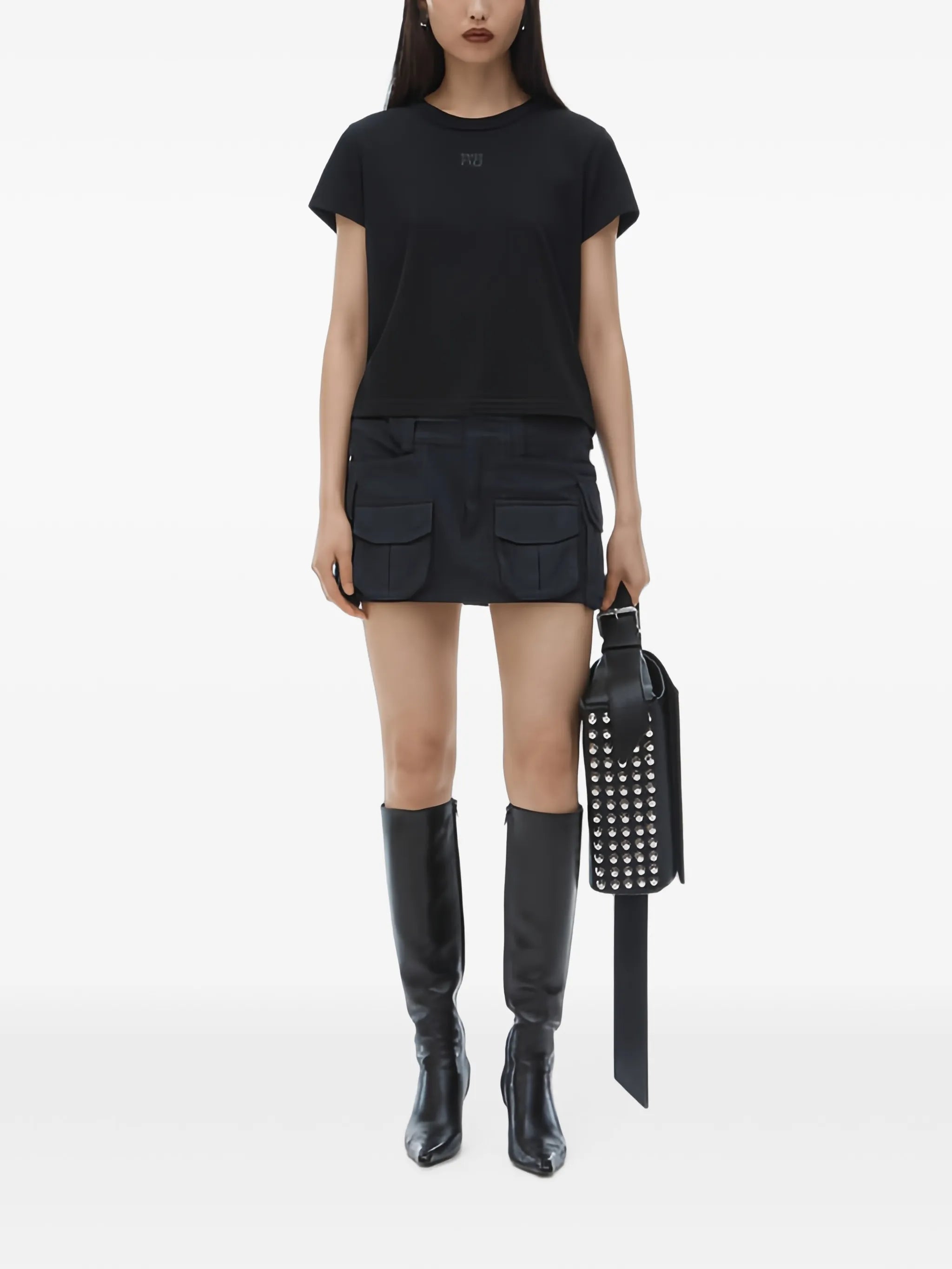 puff logo shrunken tee in cotton jersey