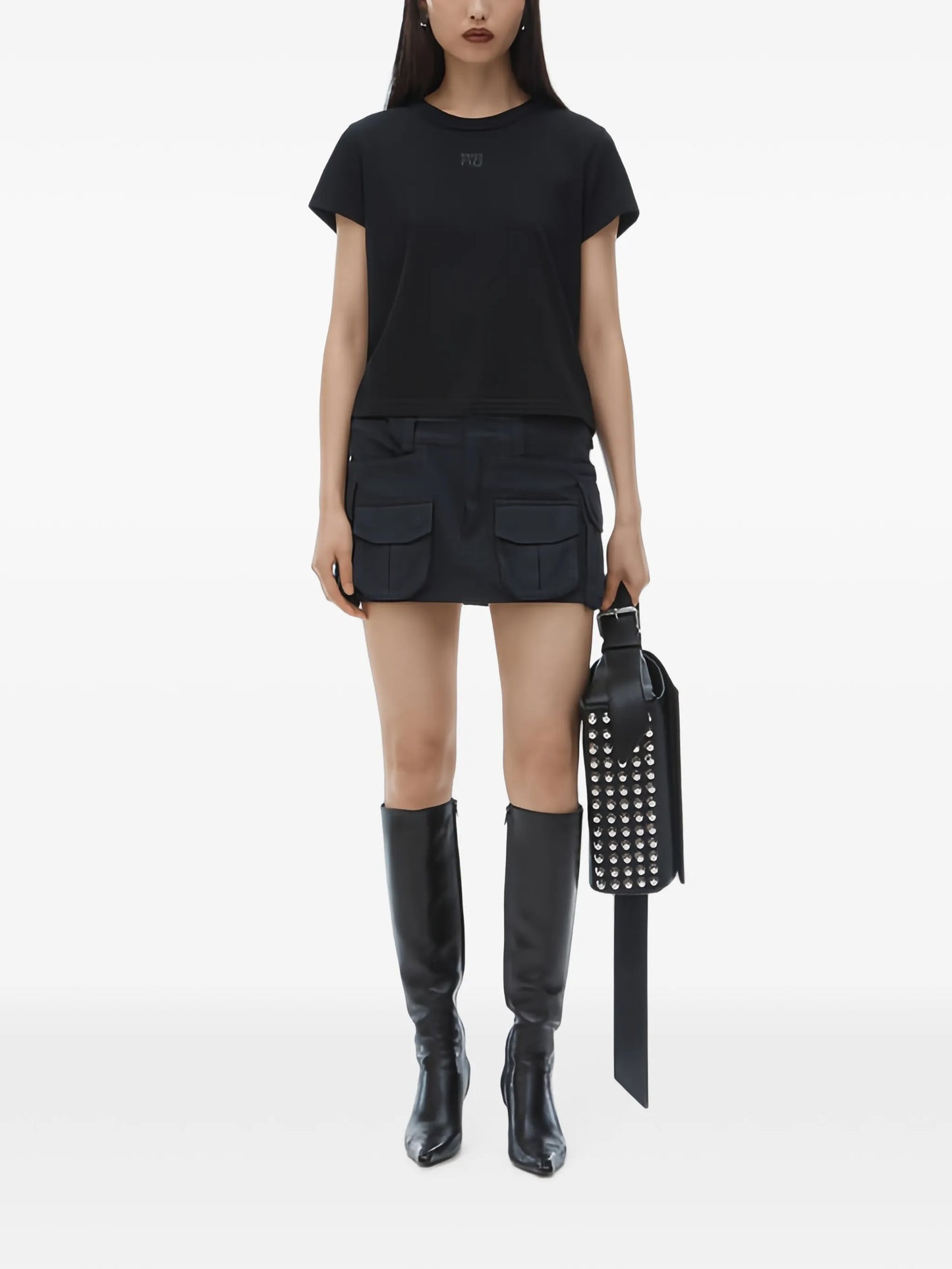 puff logo shrunken tee in cotton jersey