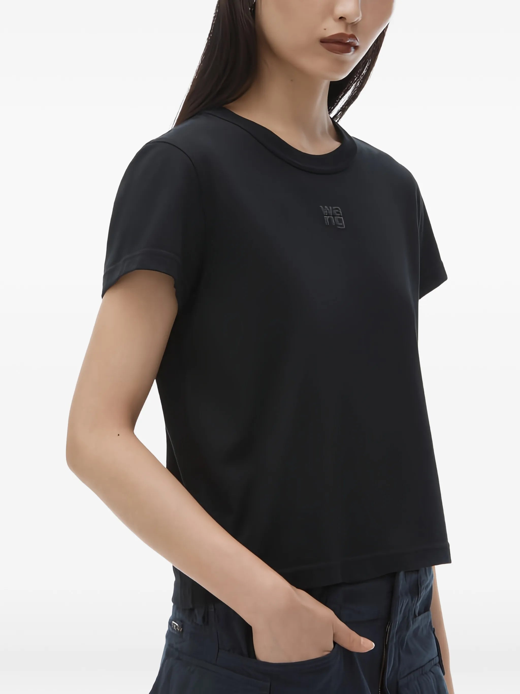 puff logo shrunken tee in cotton jersey