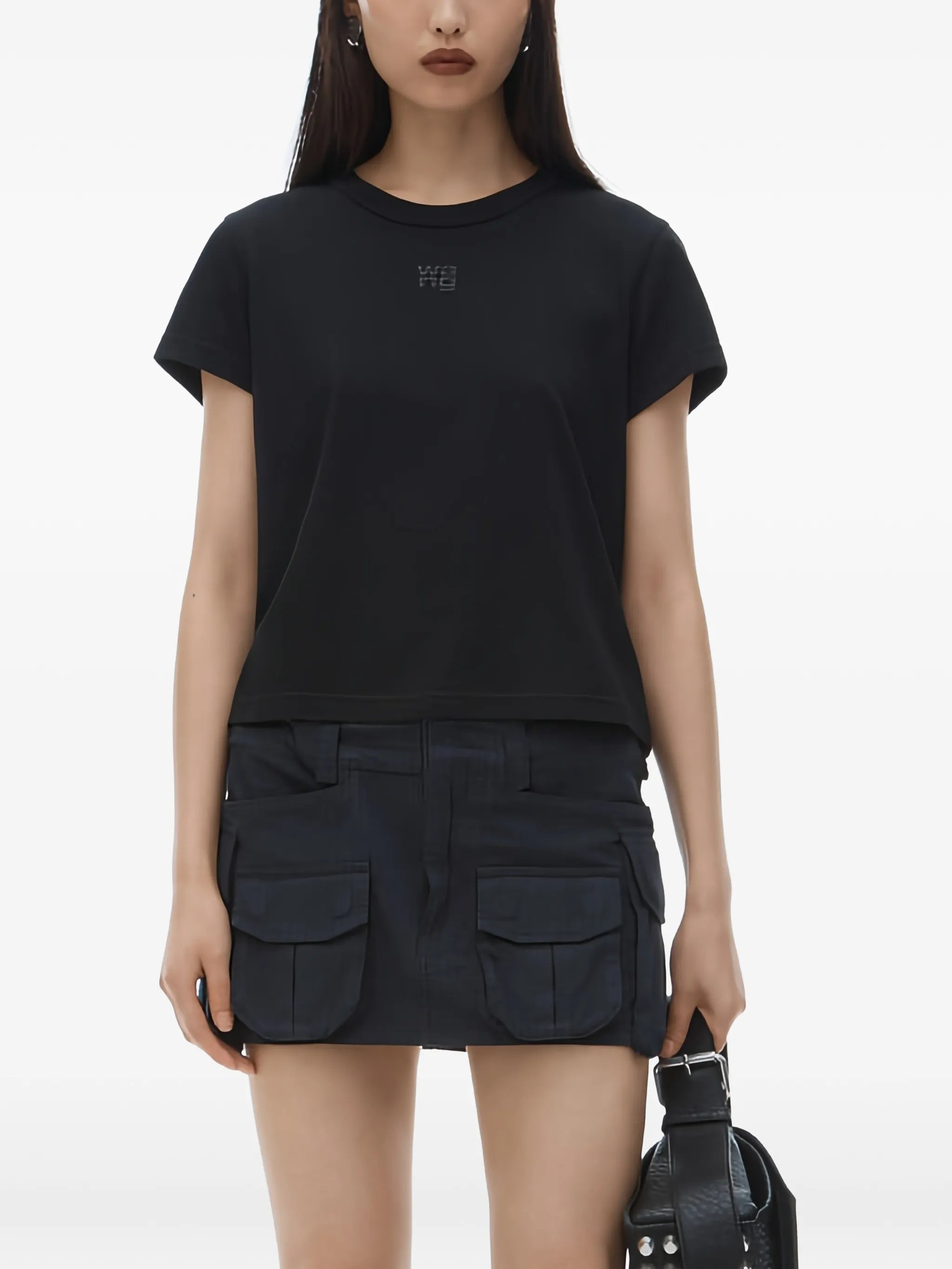 puff logo shrunken tee in cotton jersey