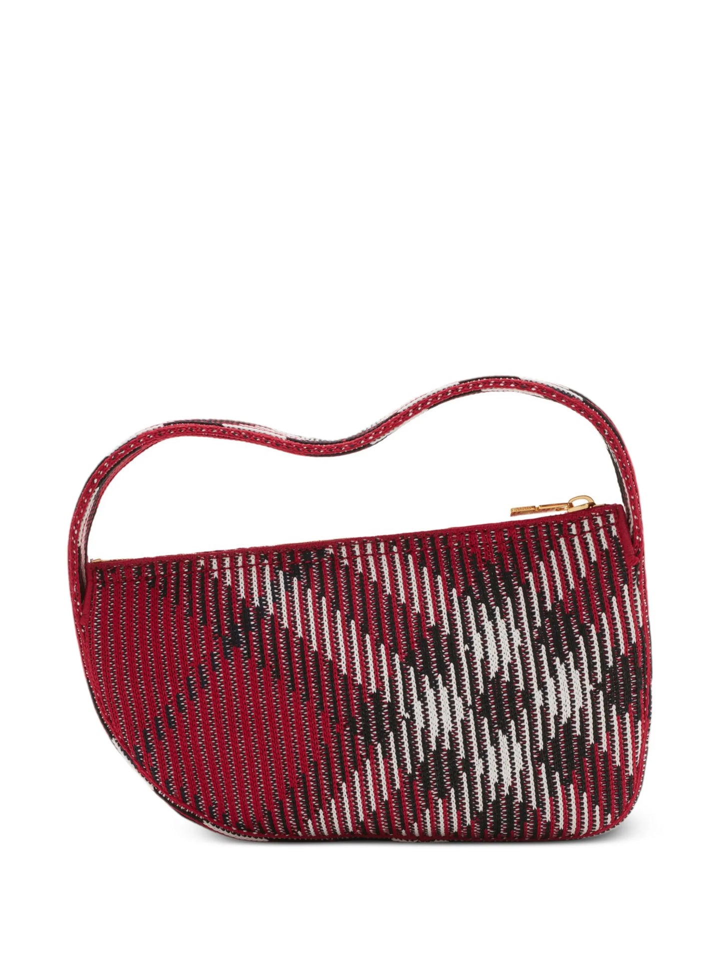 check mini knitted bag