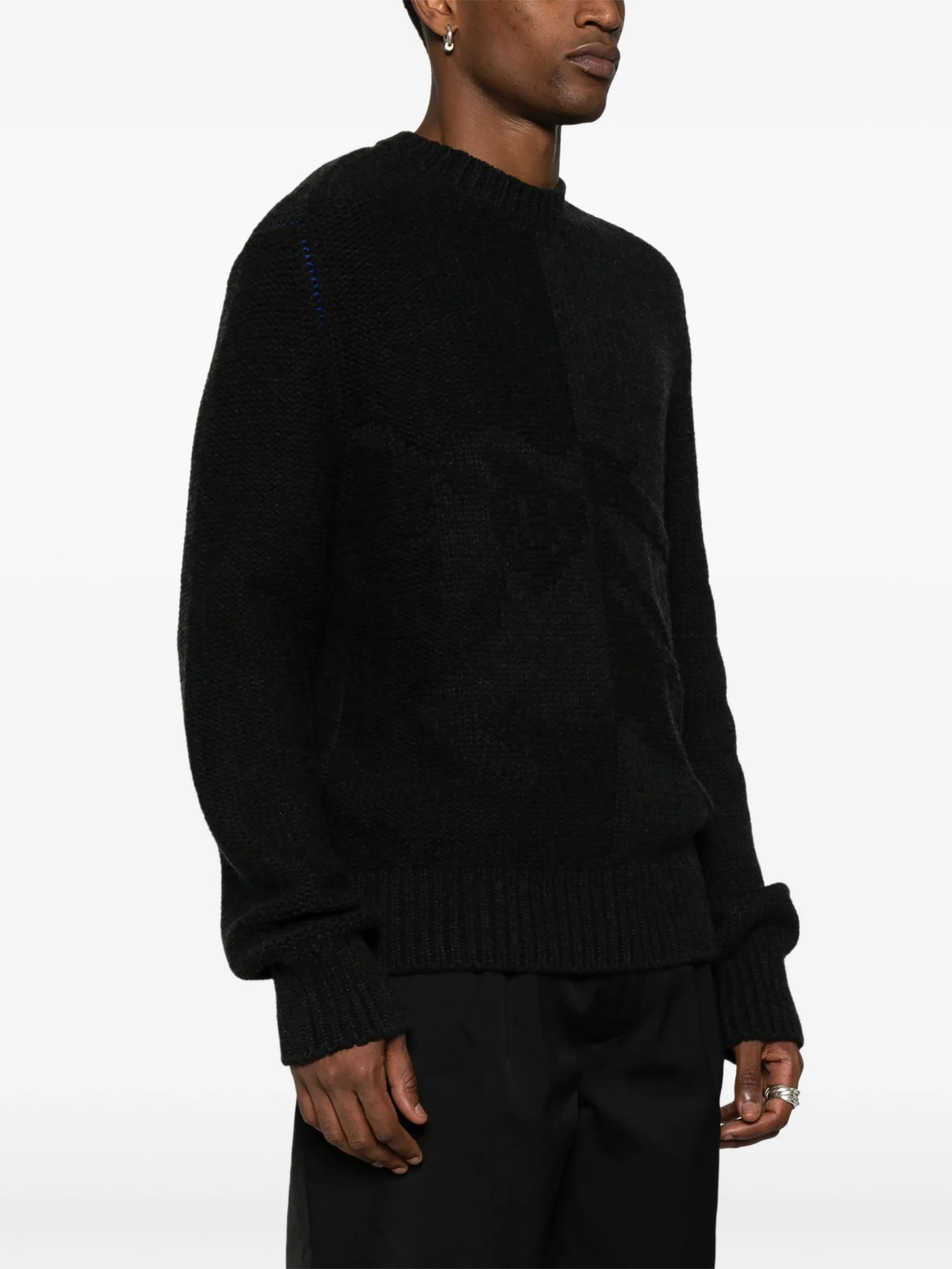 logo-jacquard cashmere jumper