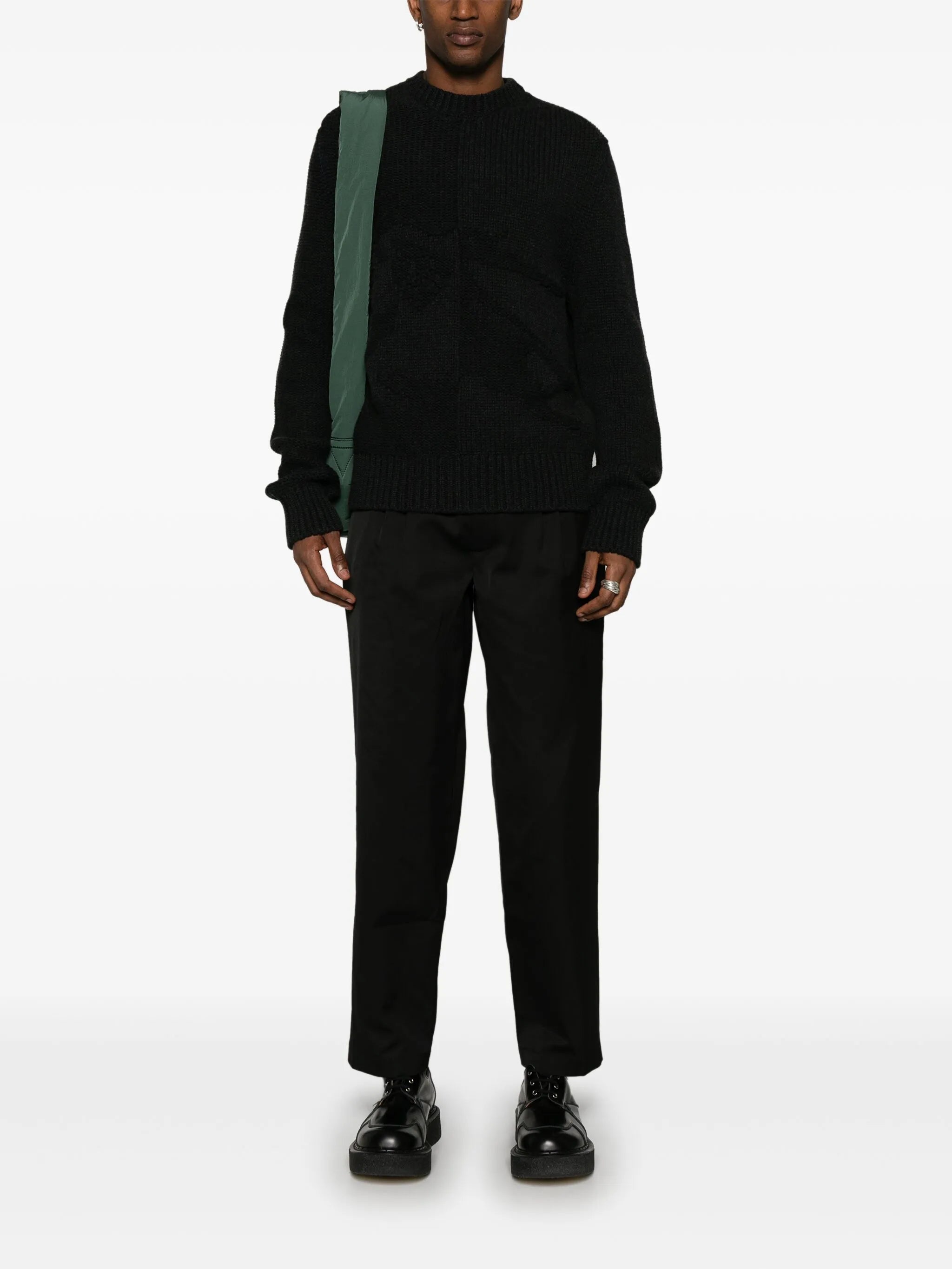 logo-jacquard cashmere jumper