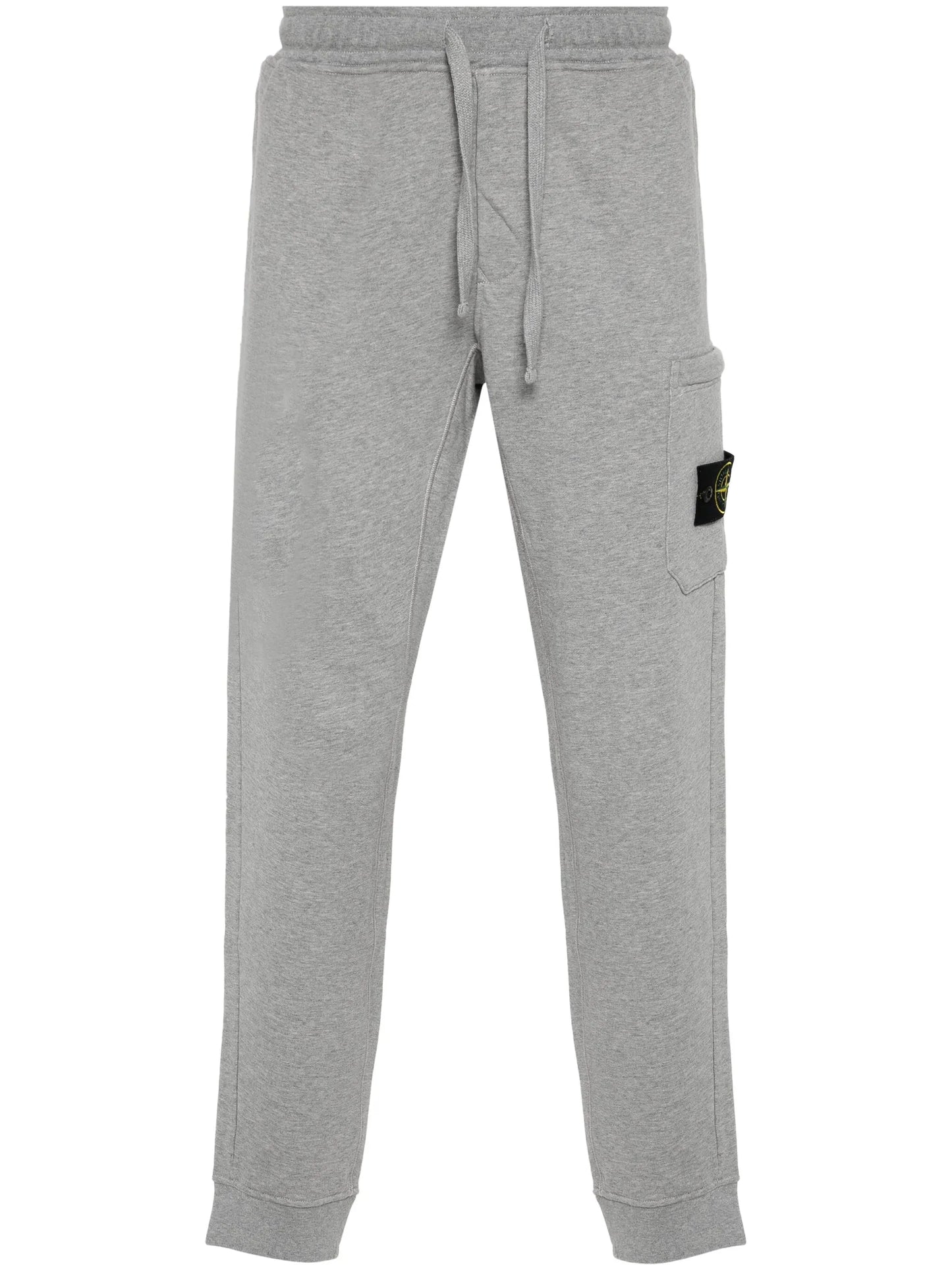 Compass-badge mélange tapered trousers