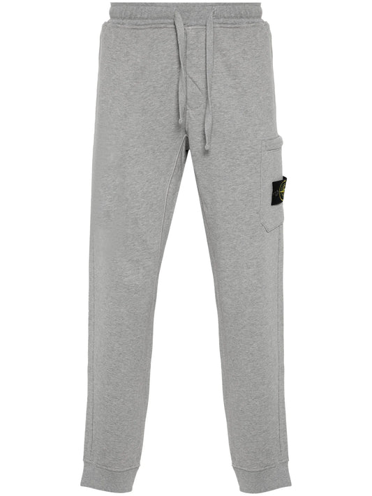 Compass-badge mélange tapered trousers